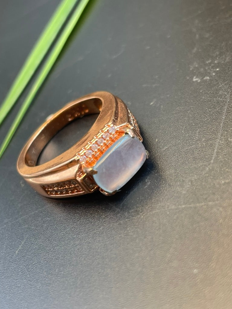 緬甸天然翡翠冰紫蛋面戒指