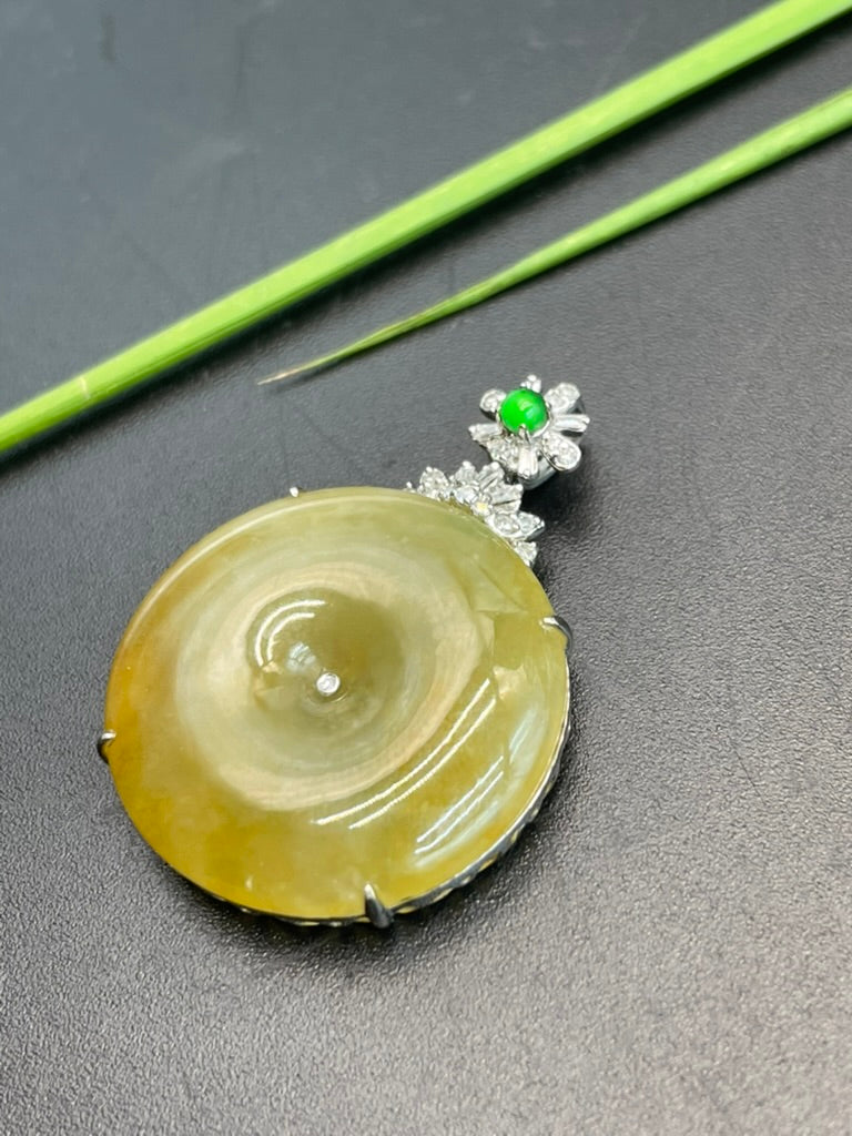 天然緬甸翡翠平安扣吊墜