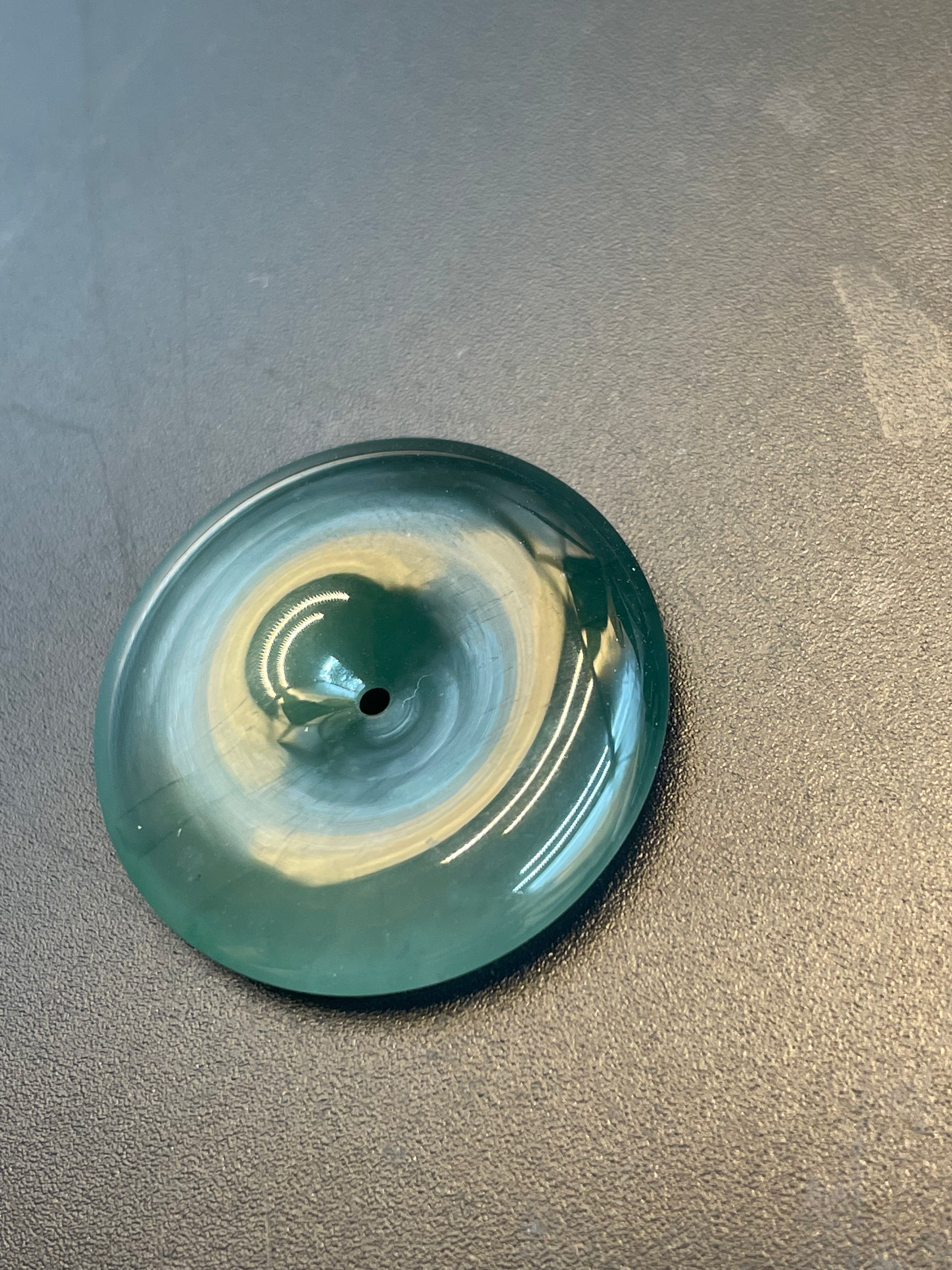 天然翡翠藍水平安扣吊墜
