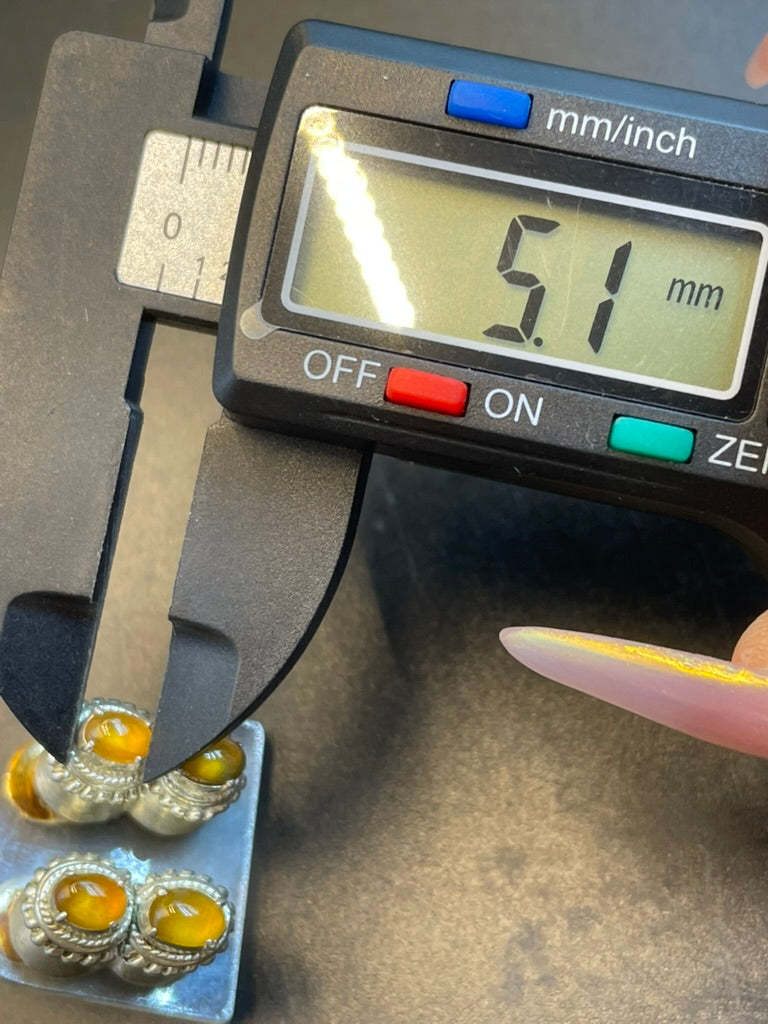 緬甸天然翡翠黄翡蛋面耳环
