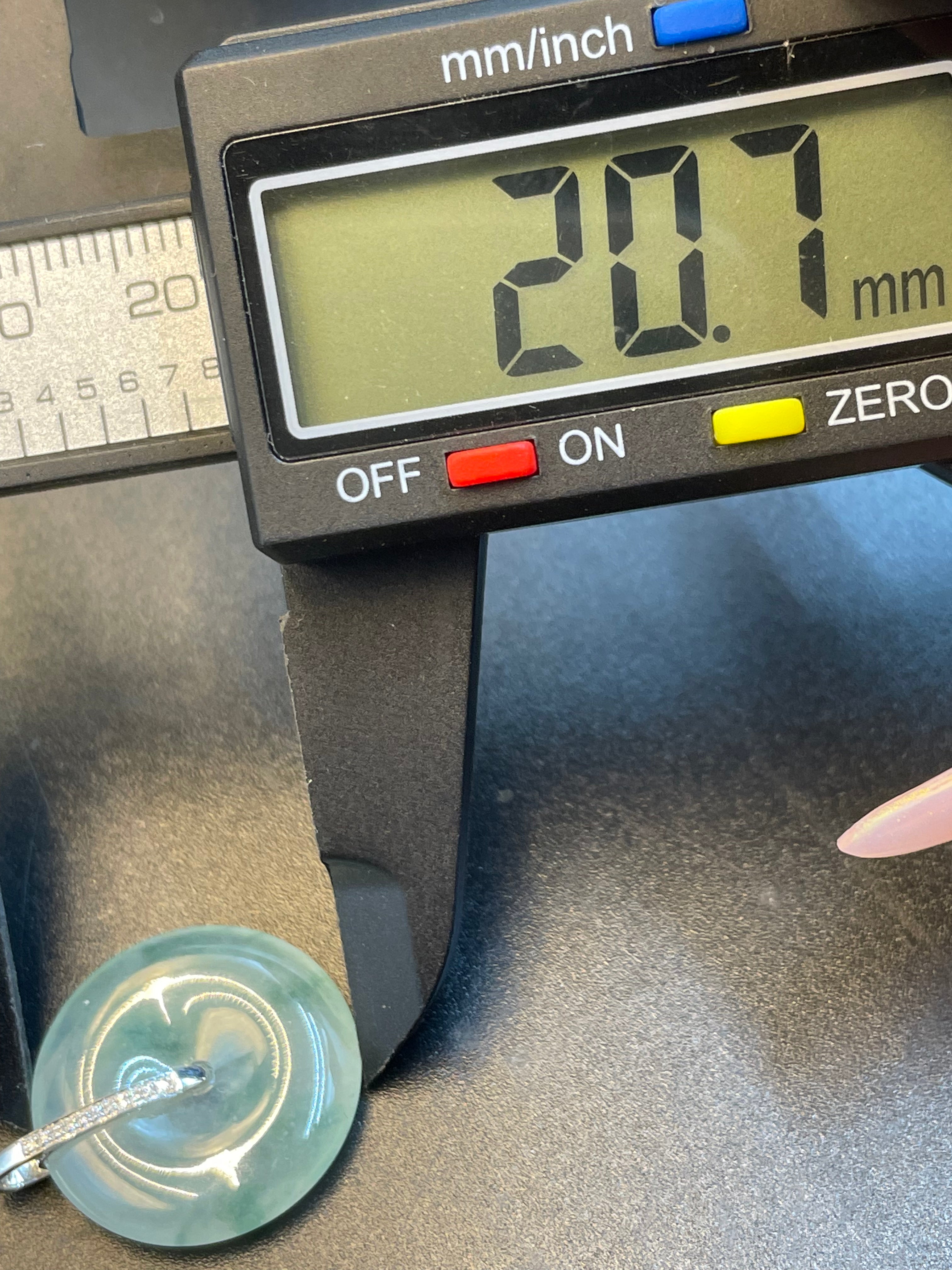 緬甸天然翡翠飄綠平安扣吊墜