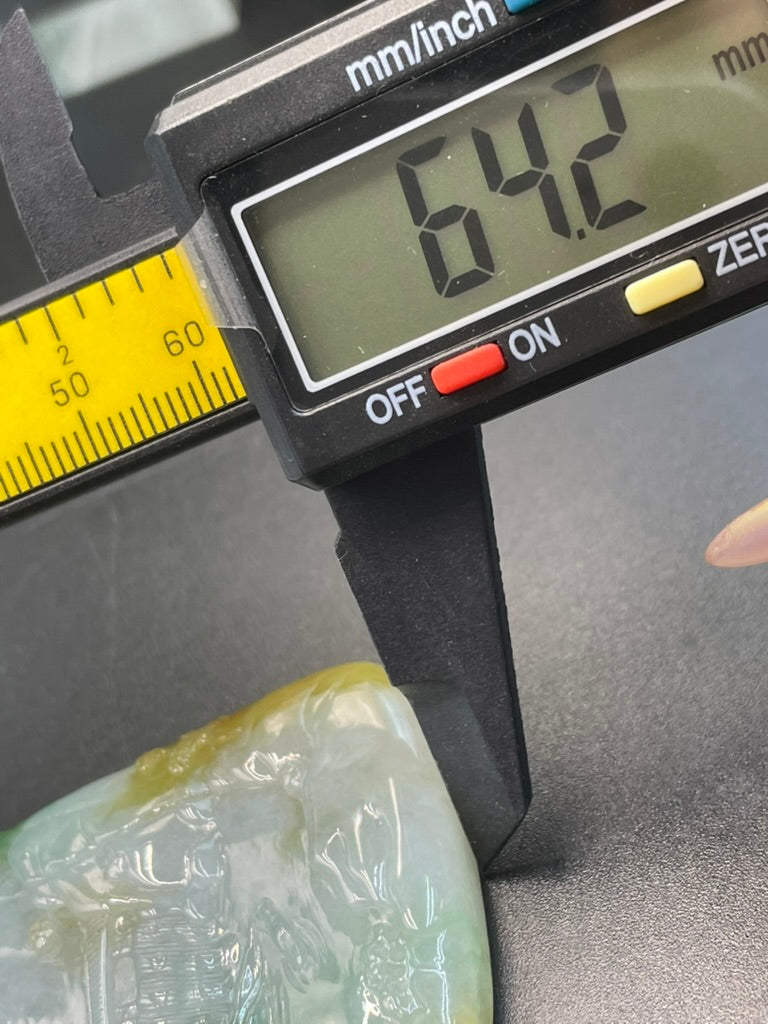 緬甸天然翡翠山水意境吊墜