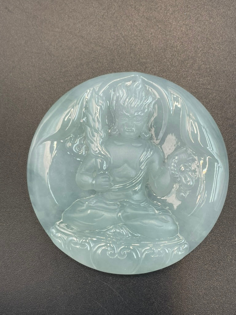 緬甸天然翡翠不動明王吊墜
