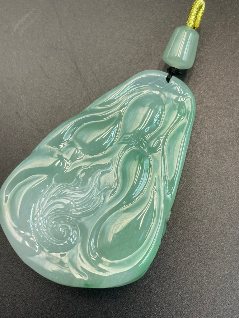 緬甸天然翡翠龍紋吊墜