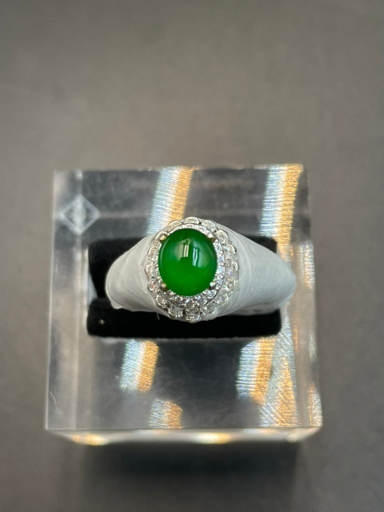 天然翡翠陽綠戒指