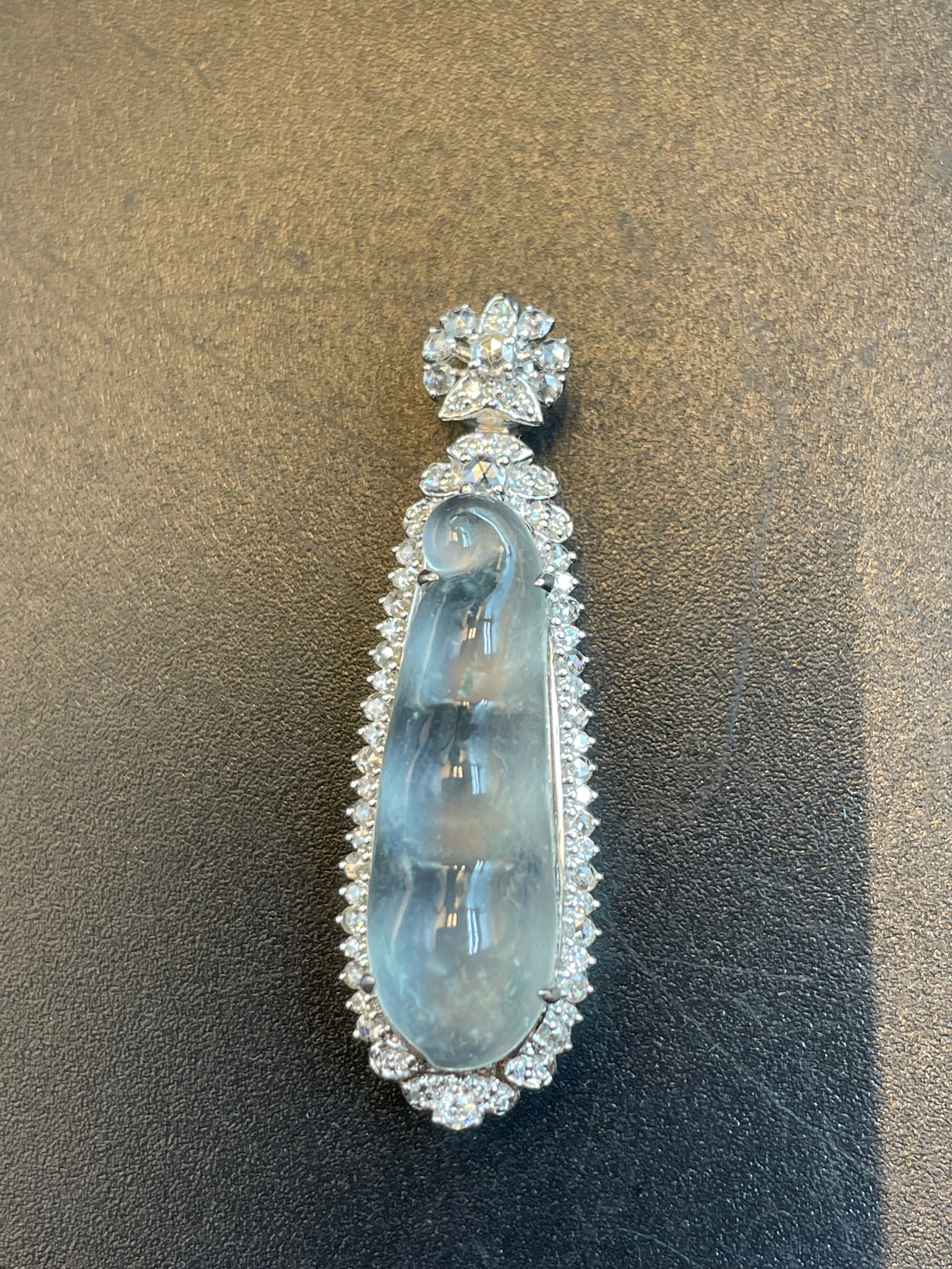 緬甸天然翡翠冰種福豆/三元及第吊墜