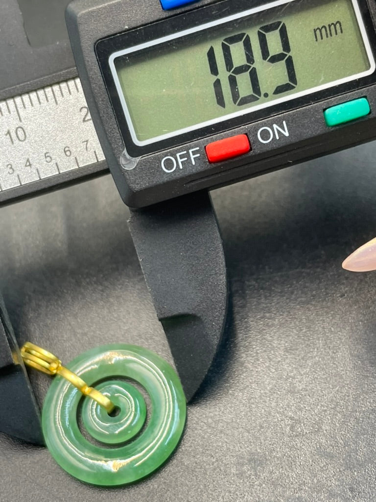 天然緬甸翡翠子母平安扣吊墜