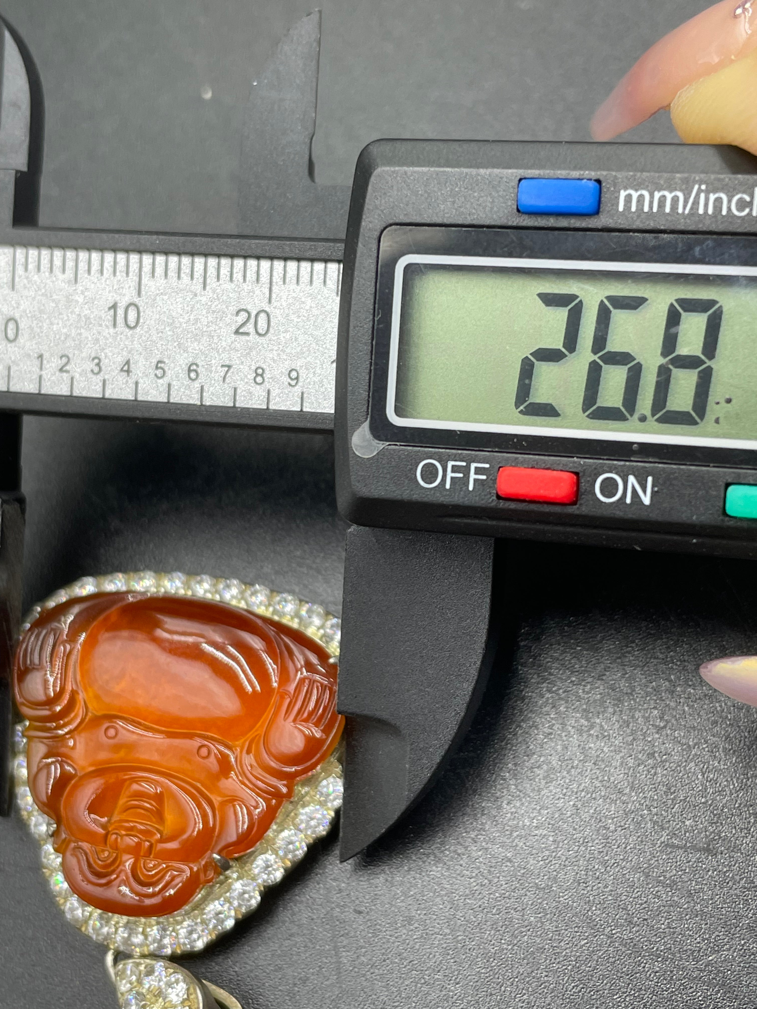 緬甸天然翡翠紅翡彌勒吊墜