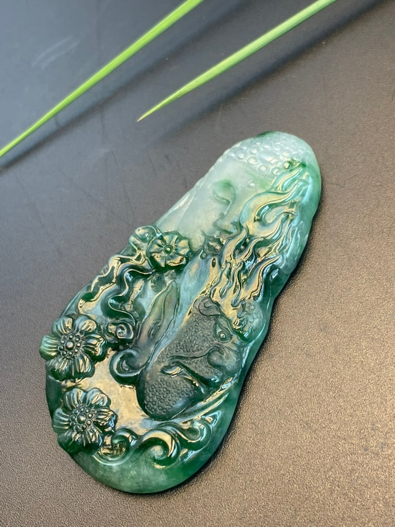 緬甸天然翡翠雙面相吊墜