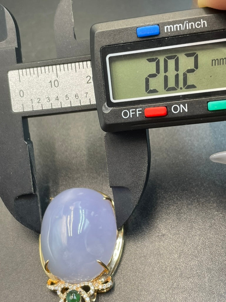 緬甸天然翡翠 紫羅蘭蛋面吊墜