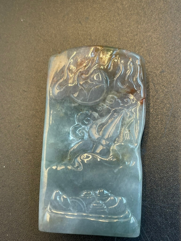 天然緬甸翡翠象神吊墜