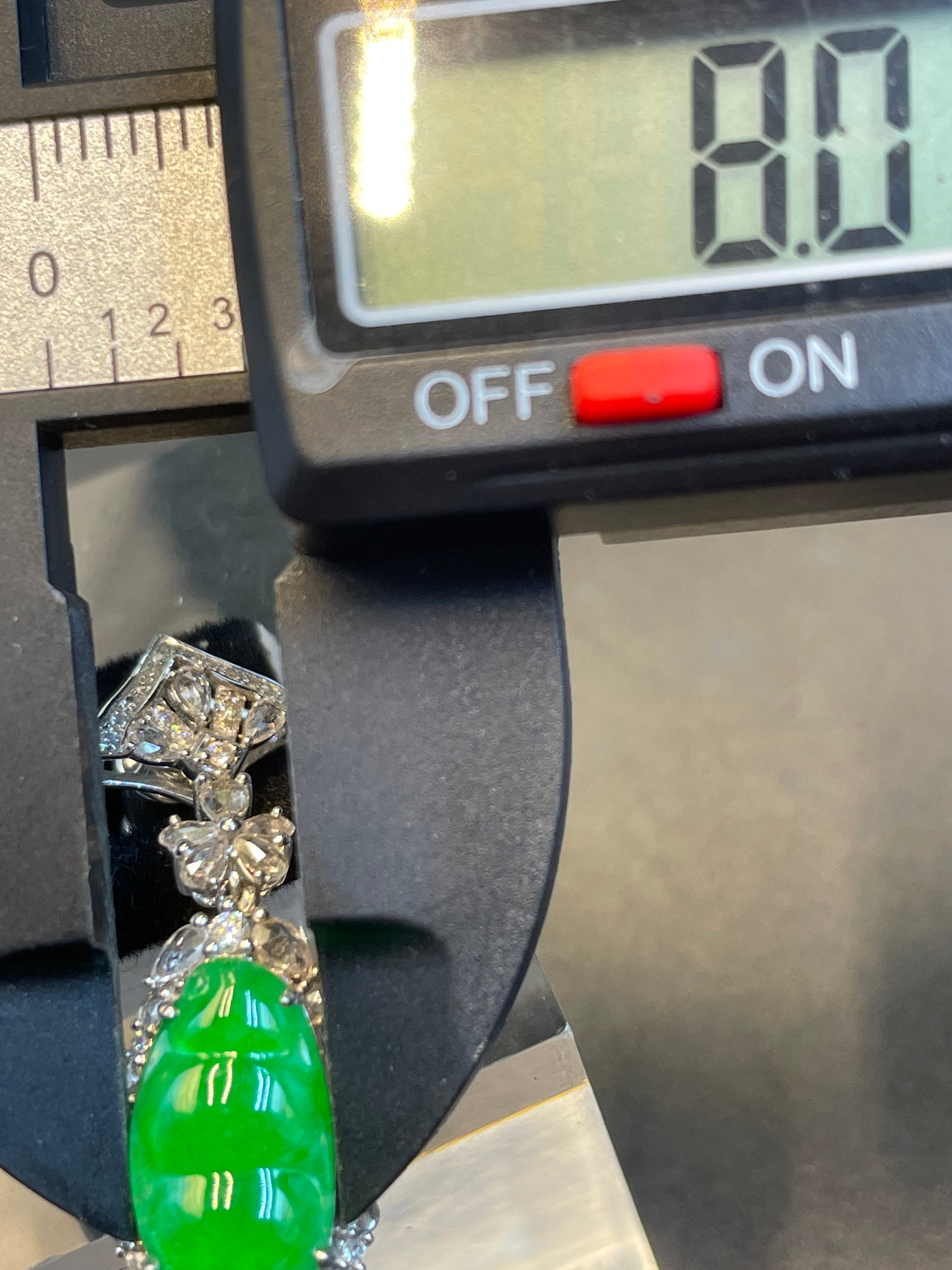 緬甸天然翡翠陽綠福豆/三元及第耳環耳墜耳飾一對