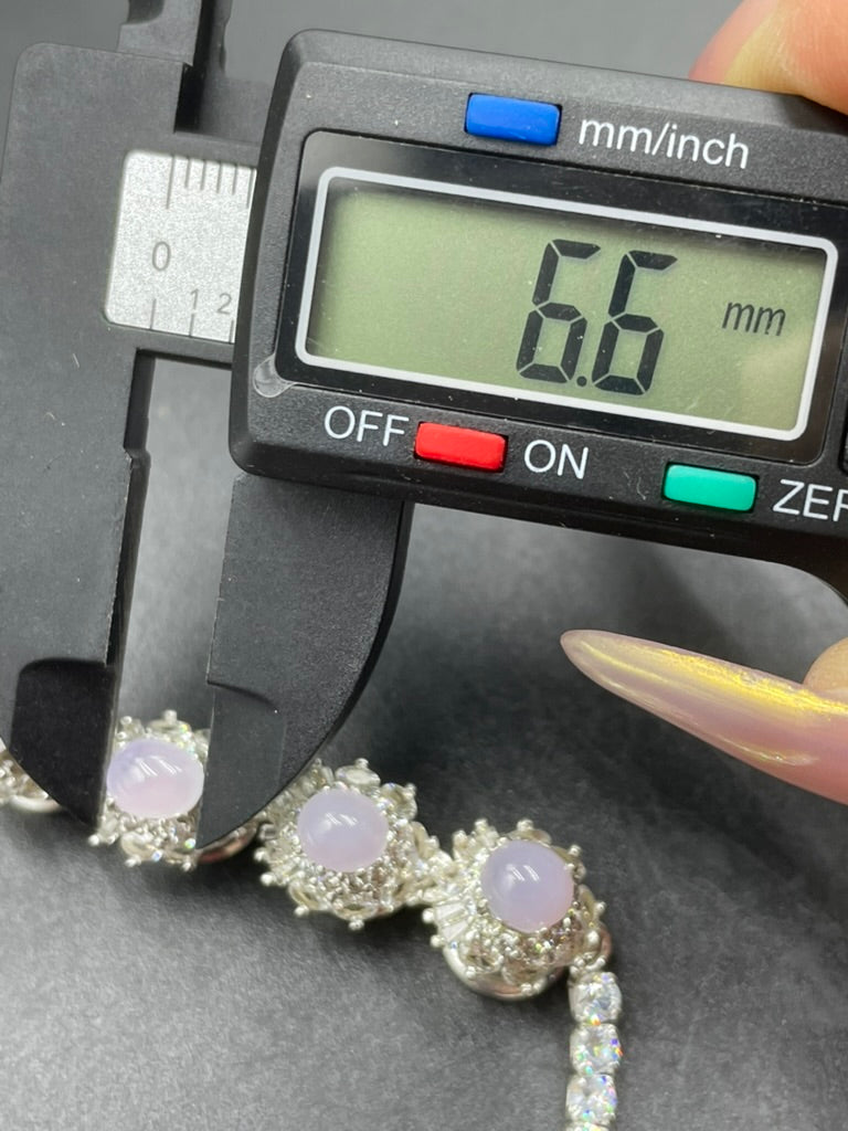 緬甸天然翡翠冰紫蛋面手鏈