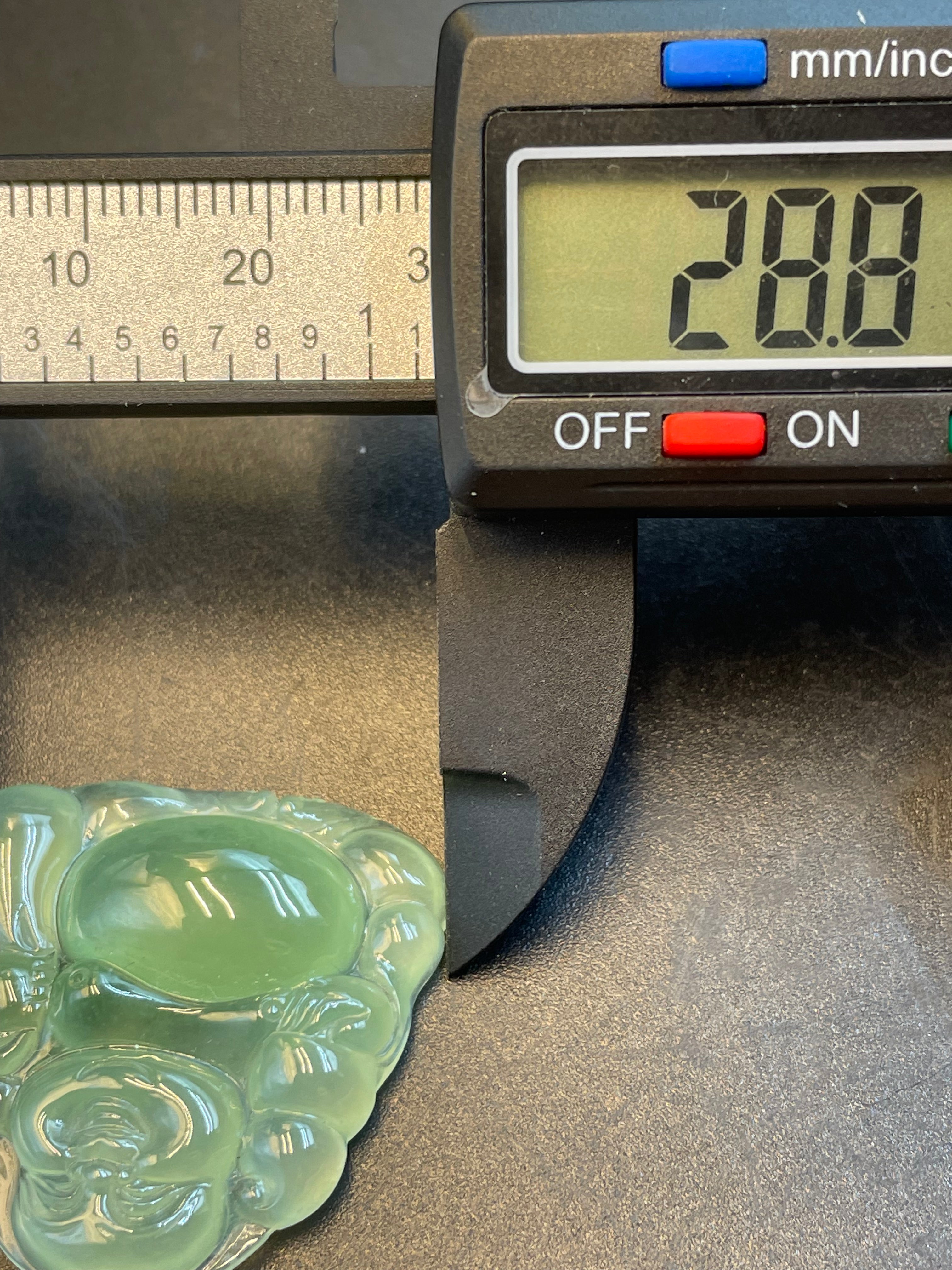 緬甸天然翡翠冰晴彌勒佛公吊墜