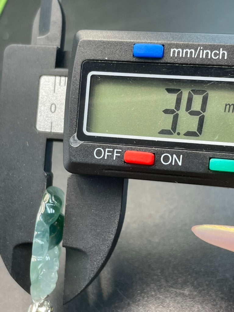 天然緬甸翡翠冰種財神吊墜