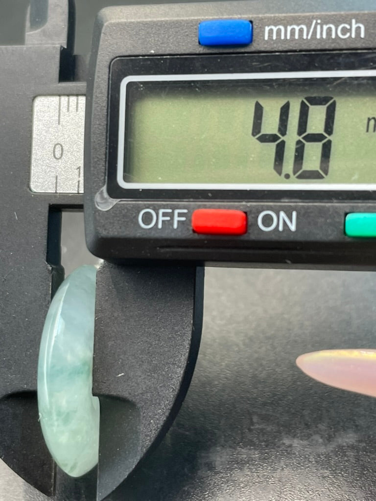 天然緬甸翡翠冰飄綠花平安扣吊墜