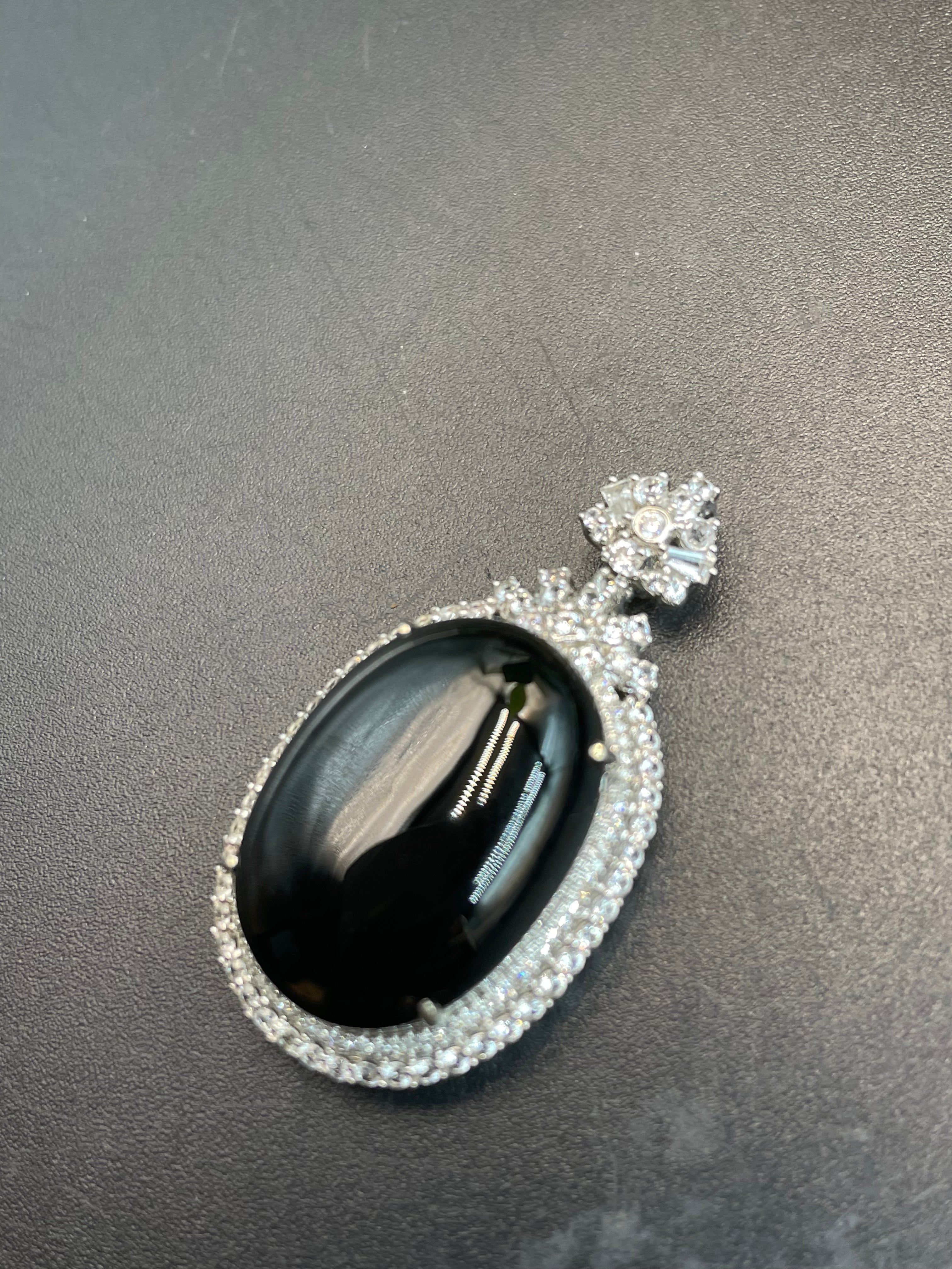 天然翡翠墨翠蛋面吊墜