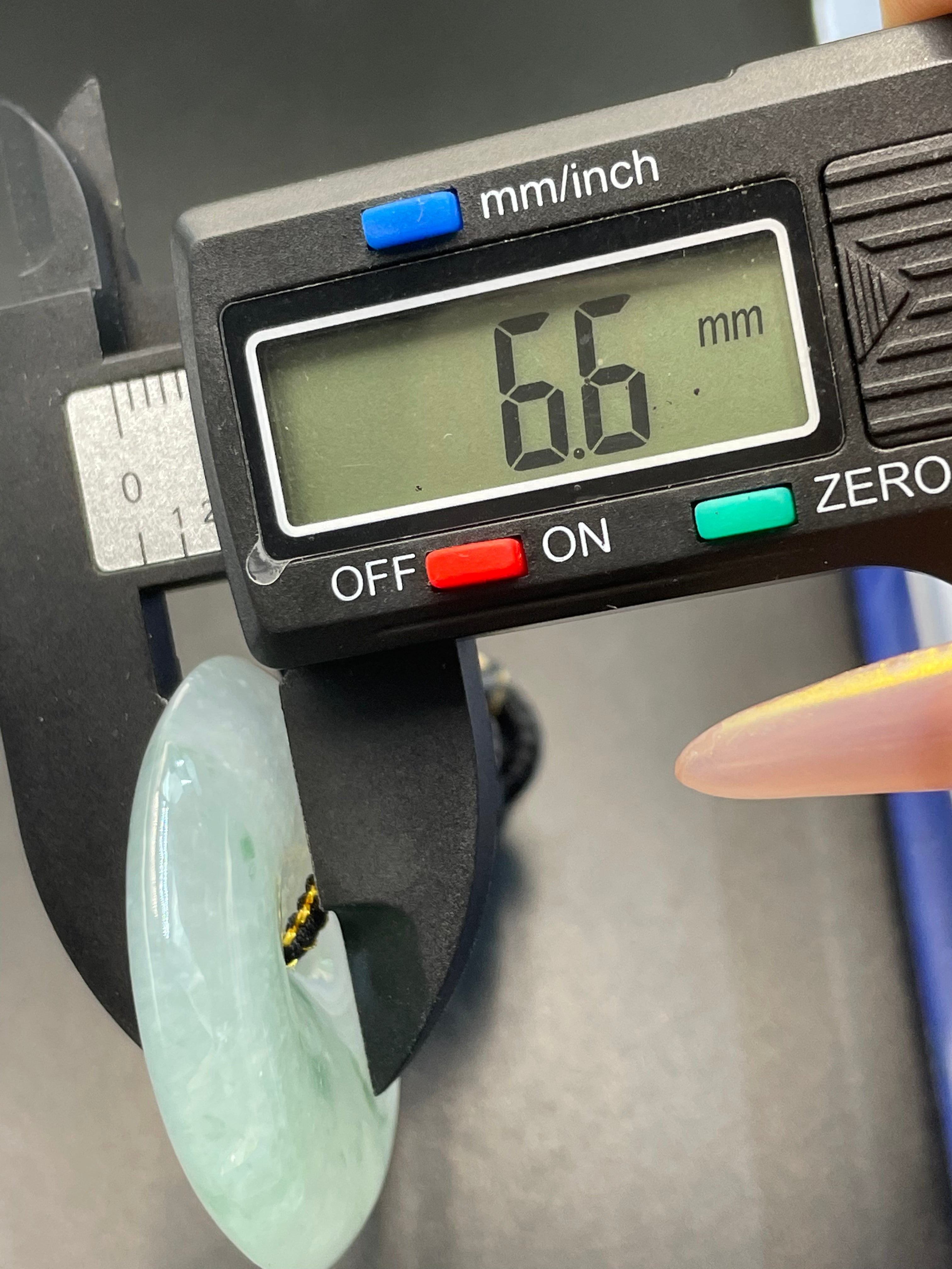 緬甸天然翡翠細糯飄花大平安扣吊墜