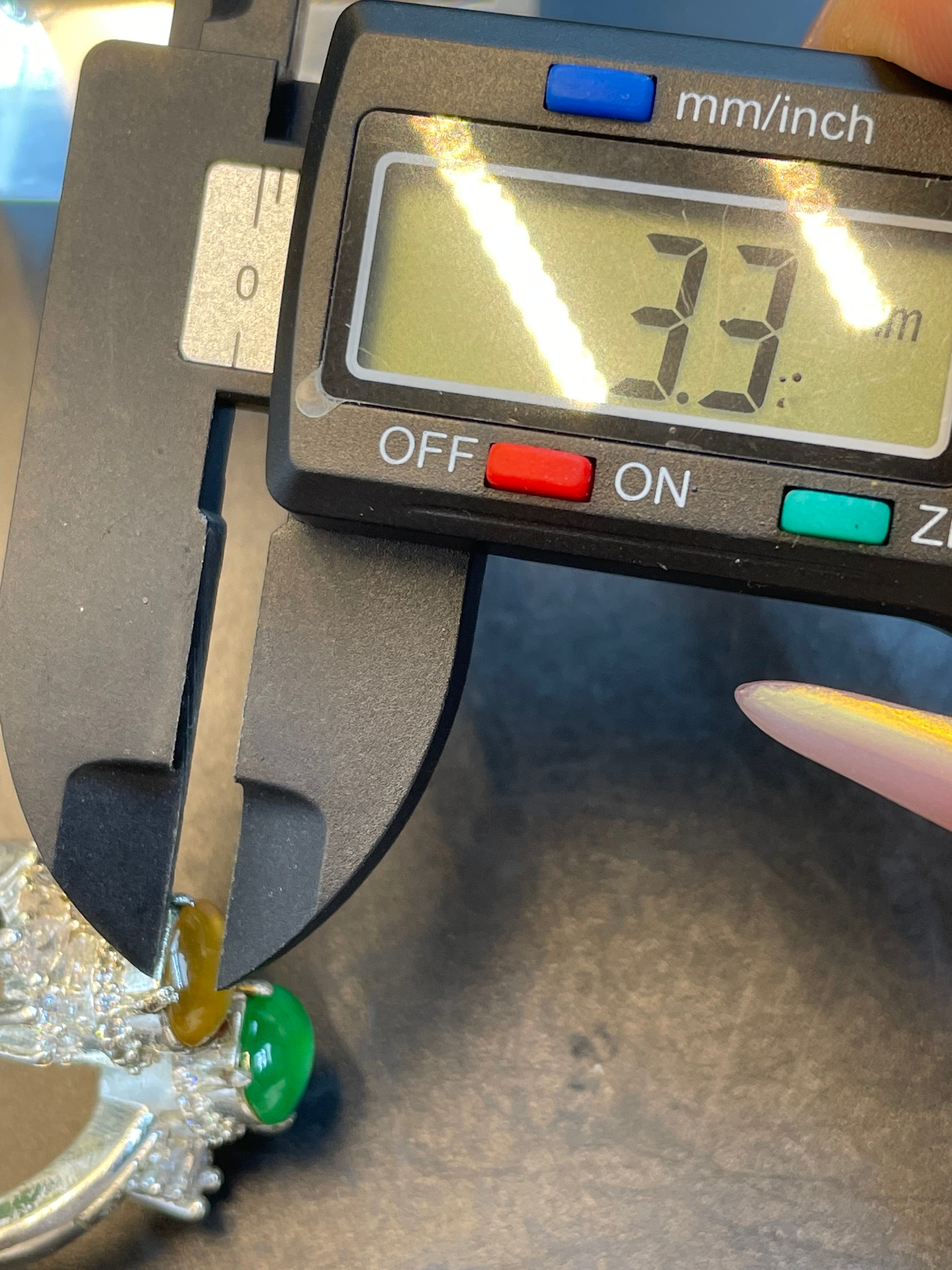 緬甸天然翡翠陽綠黃翡冰種俏色蛋面戒指
