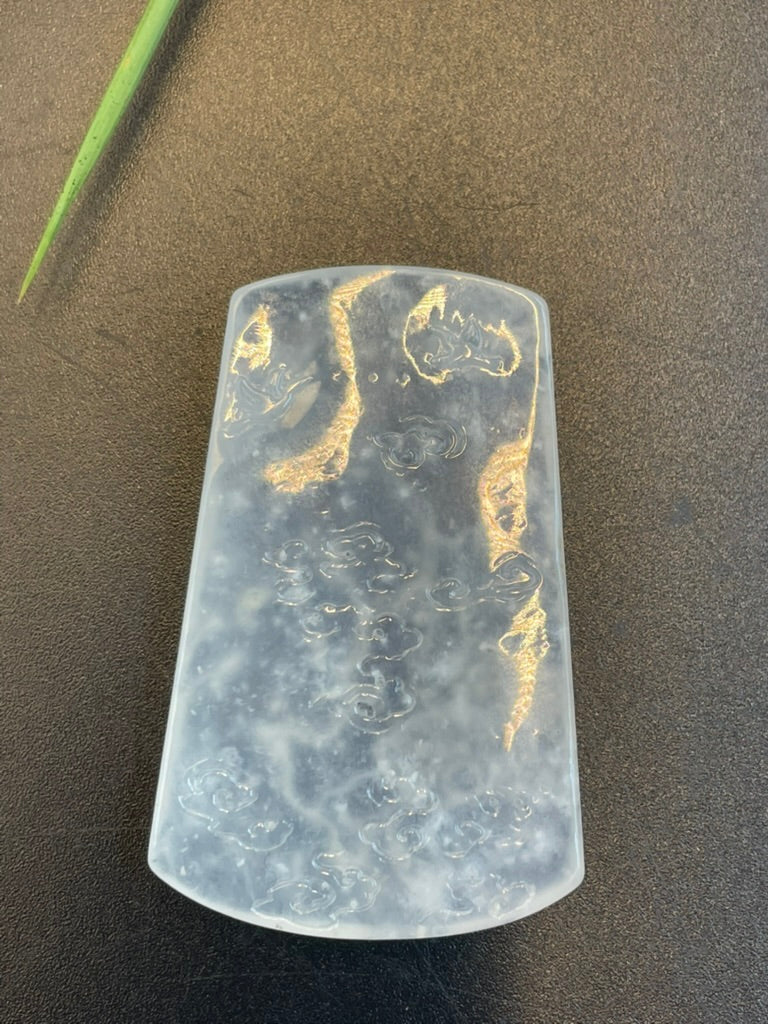 緬甸天然翡翠山水牌吊墜