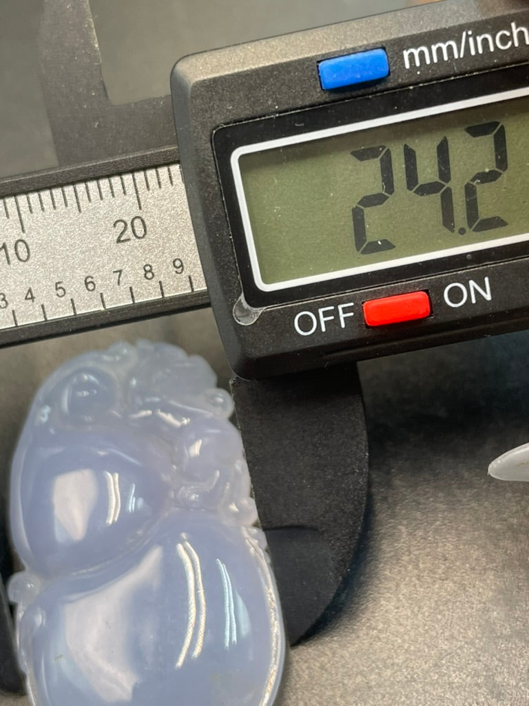 緬甸天然翡翠 冰糯種紫羅蘭玉葫蘆/福祿吊墜