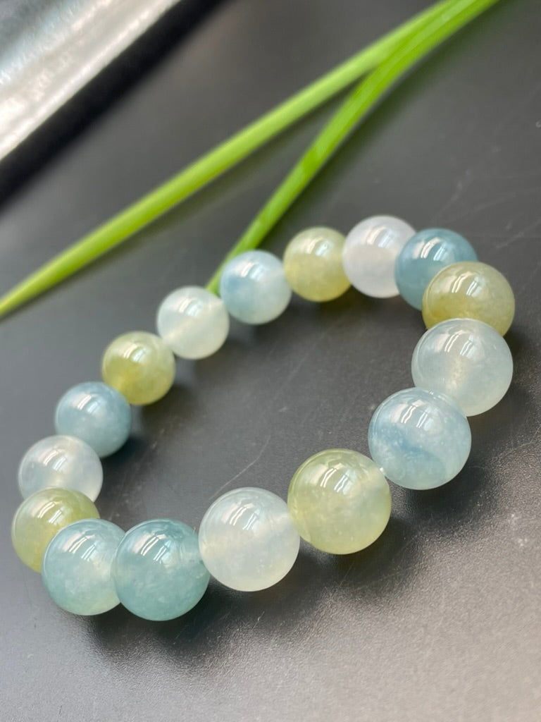 天然緬甸翡翠俏色手串