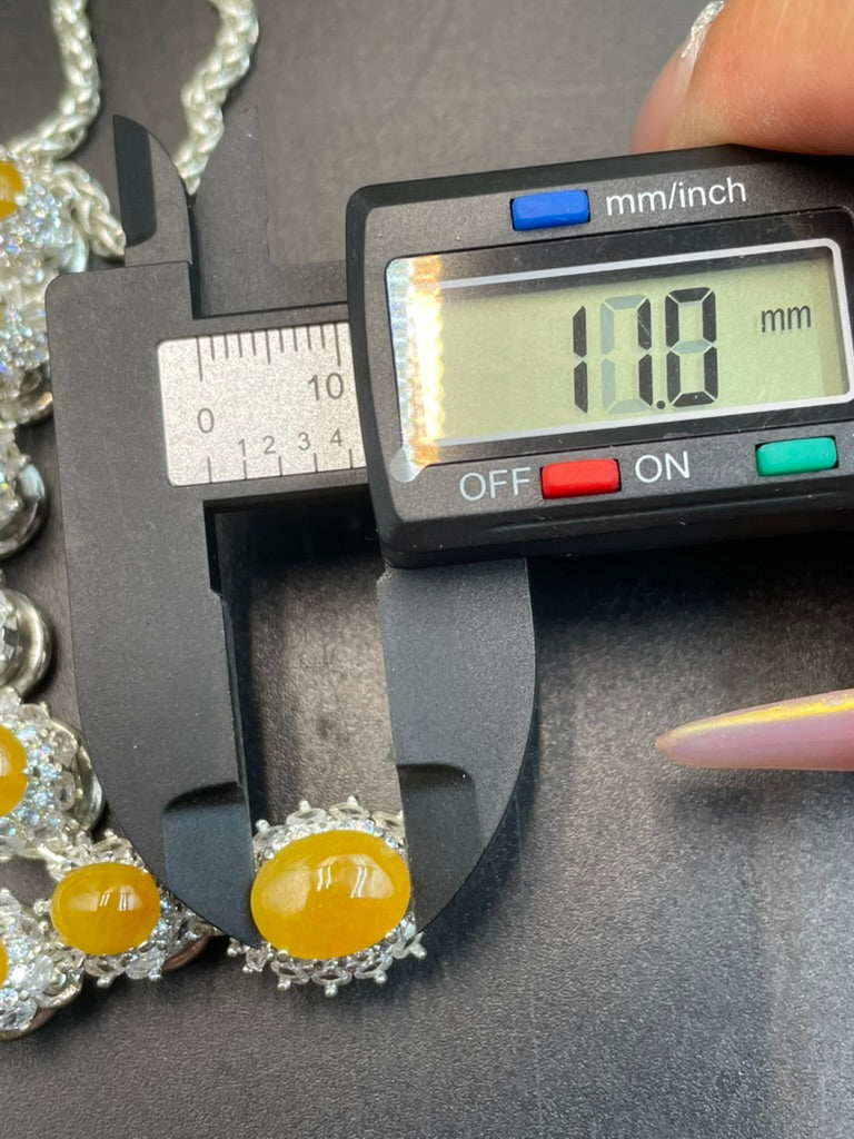 緬甸天然翡翠黃翡蛋面吊墜項鍊