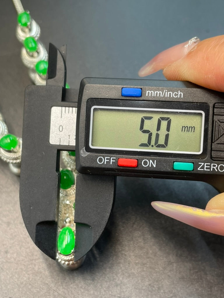 緬甸天然翡翠陽綠蛋面吊墜項鍊