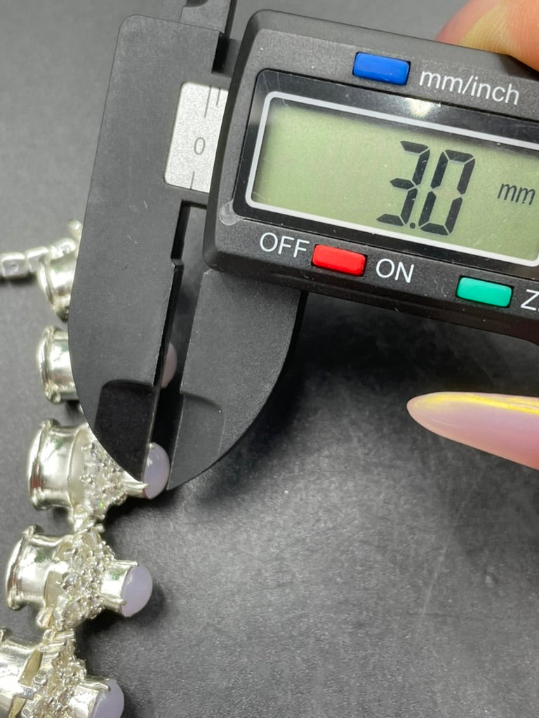 緬甸天然翡翠冰紫蛋面手鏈