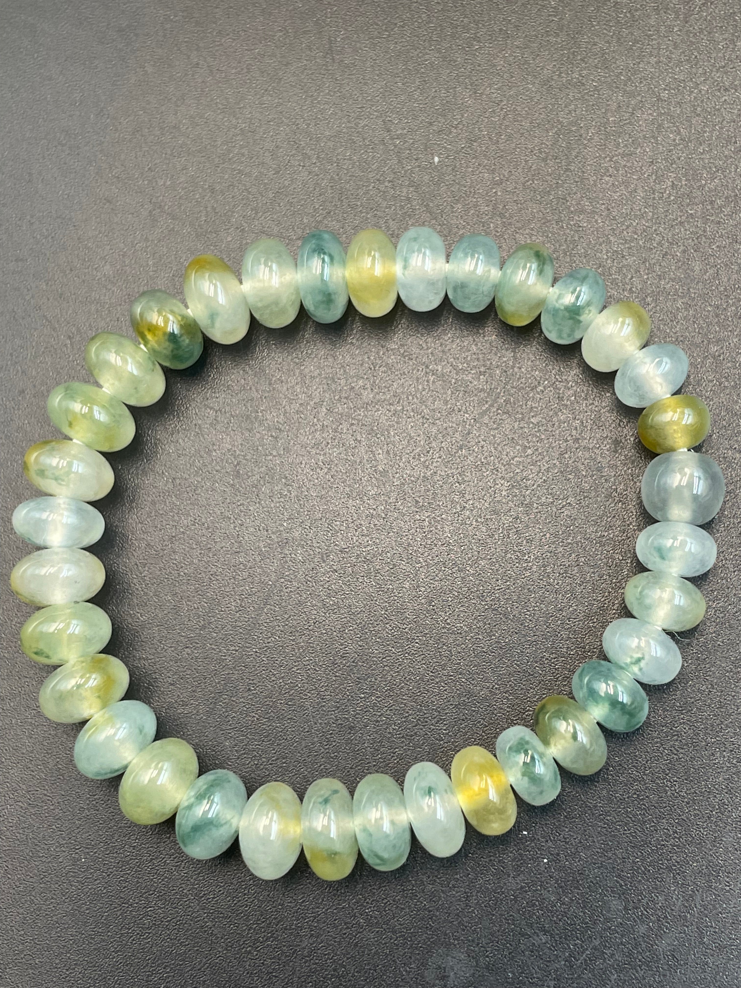 緬甸天然翡翠冰種飄花鼓珠多寶手串手链