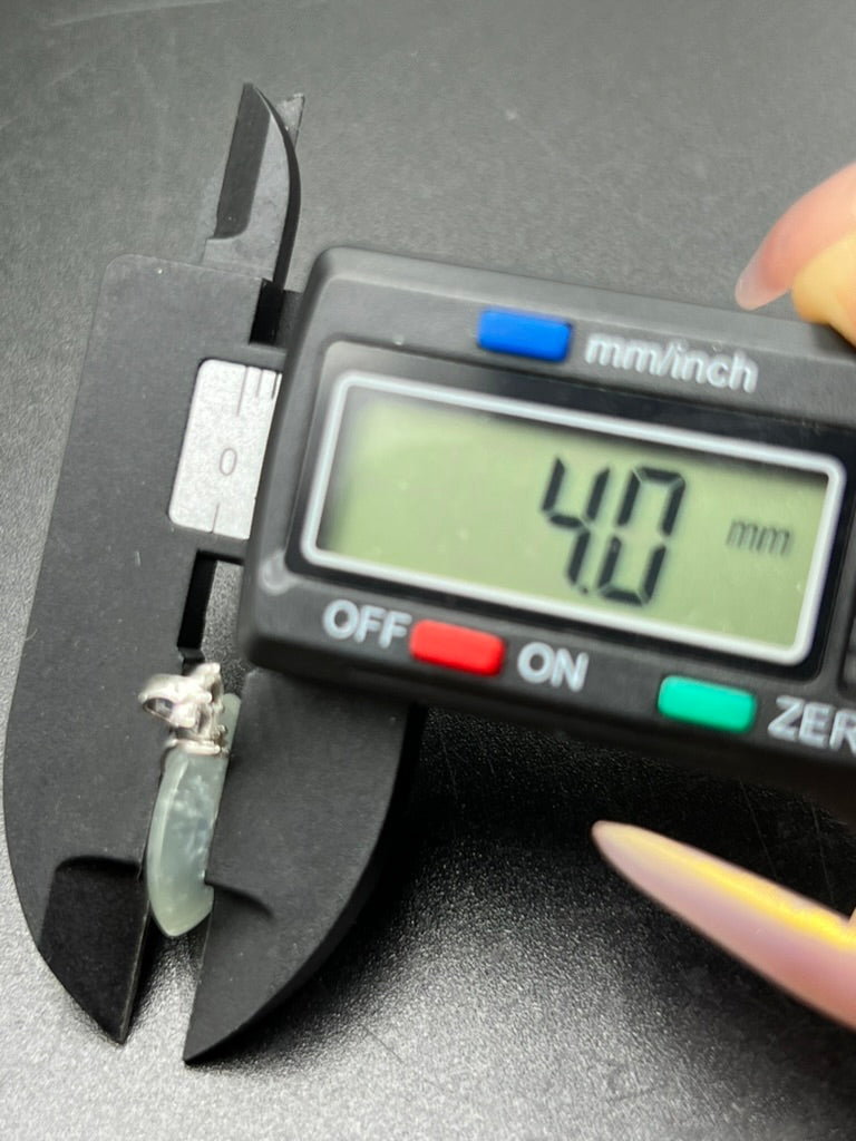 緬甸天然翡翠冰種雪花棉平安扣吊墜