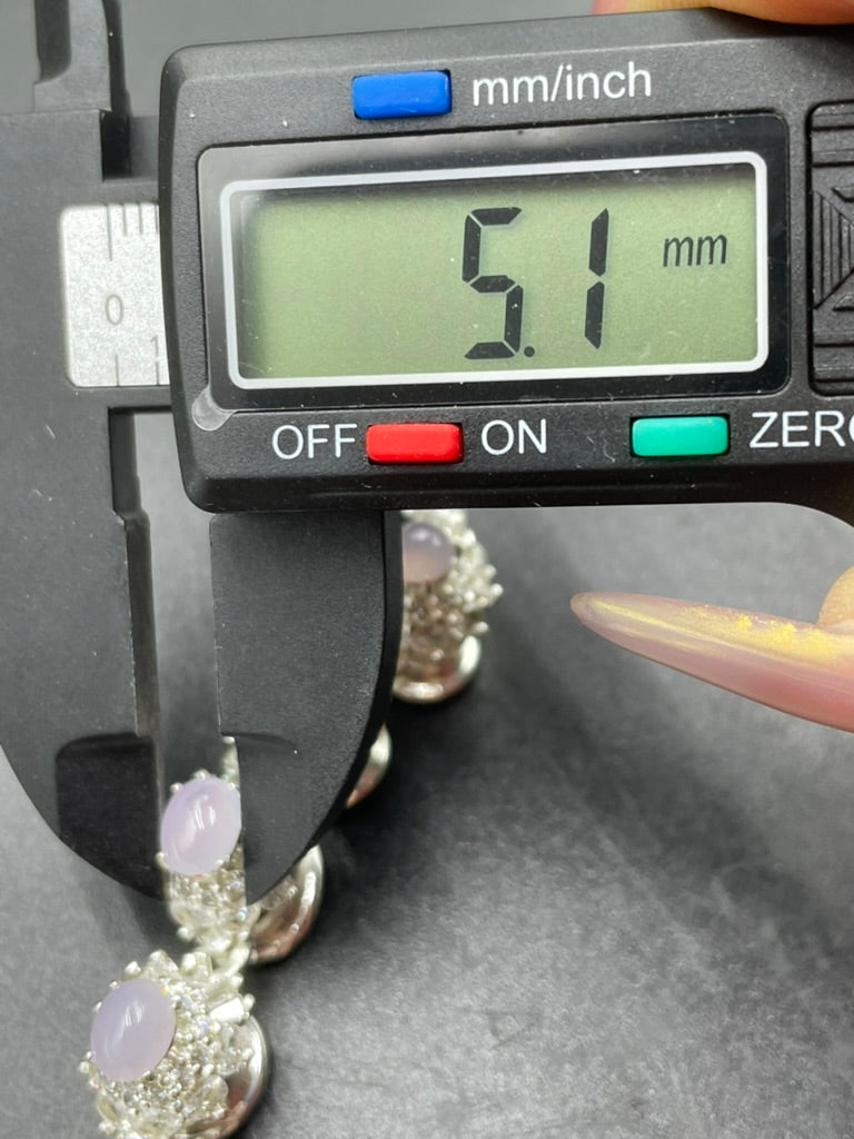 緬甸天然翡翠冰紫蛋面手鏈