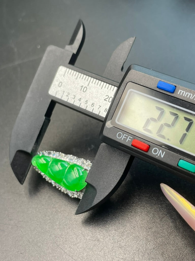 天然緬甸翡翠陽綠福豆吊墜