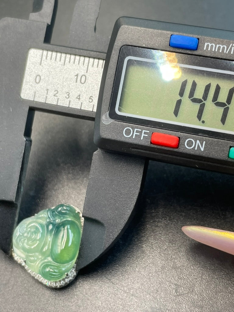 天然緬甸翡翠冰種彌勒吊墜