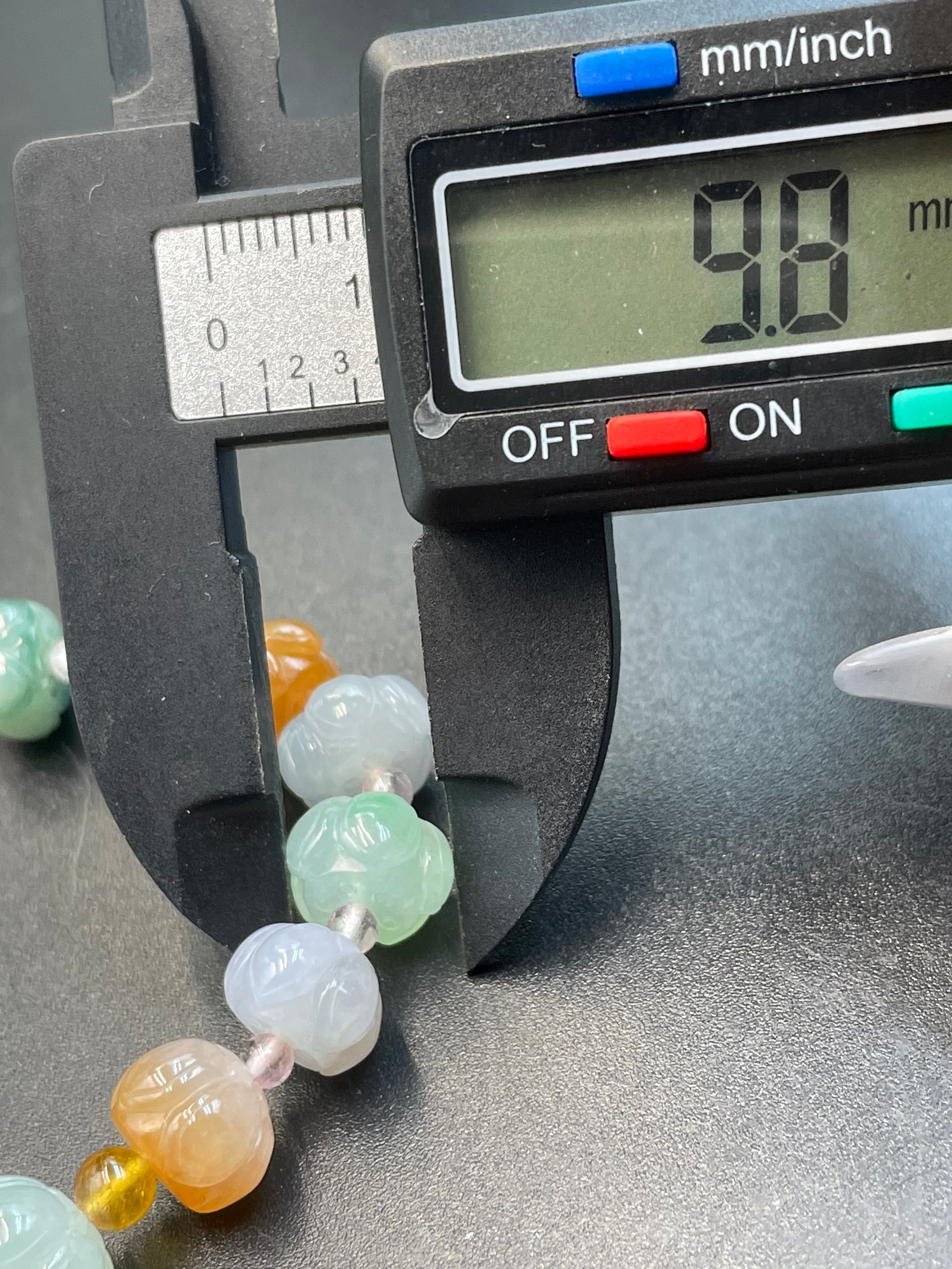 緬甸天然翡翠好运莲花多彩手串多宝手链