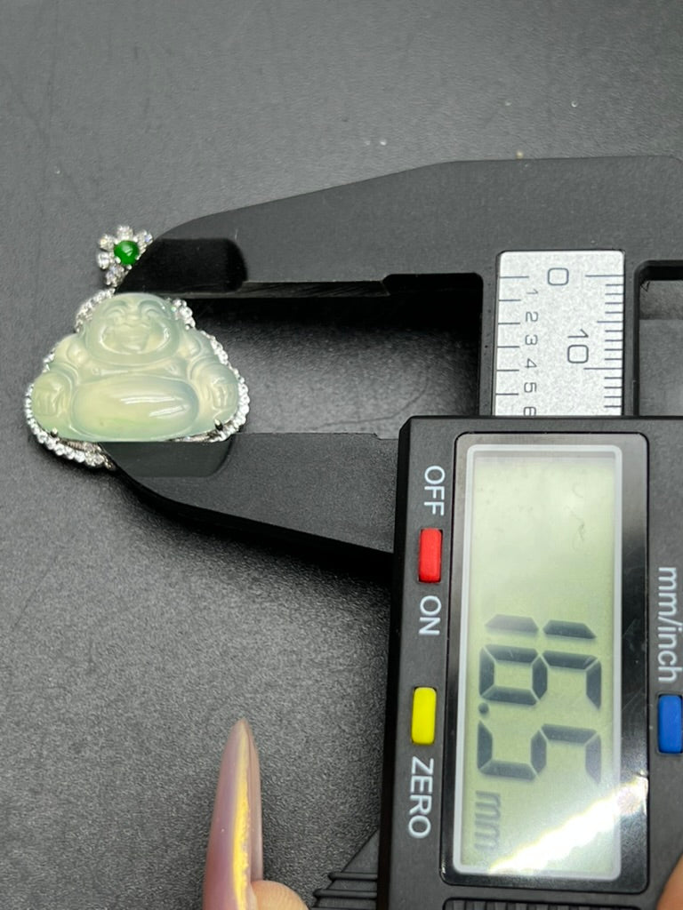 緬甸天然翡翠冰種彌勒佛公吊墜