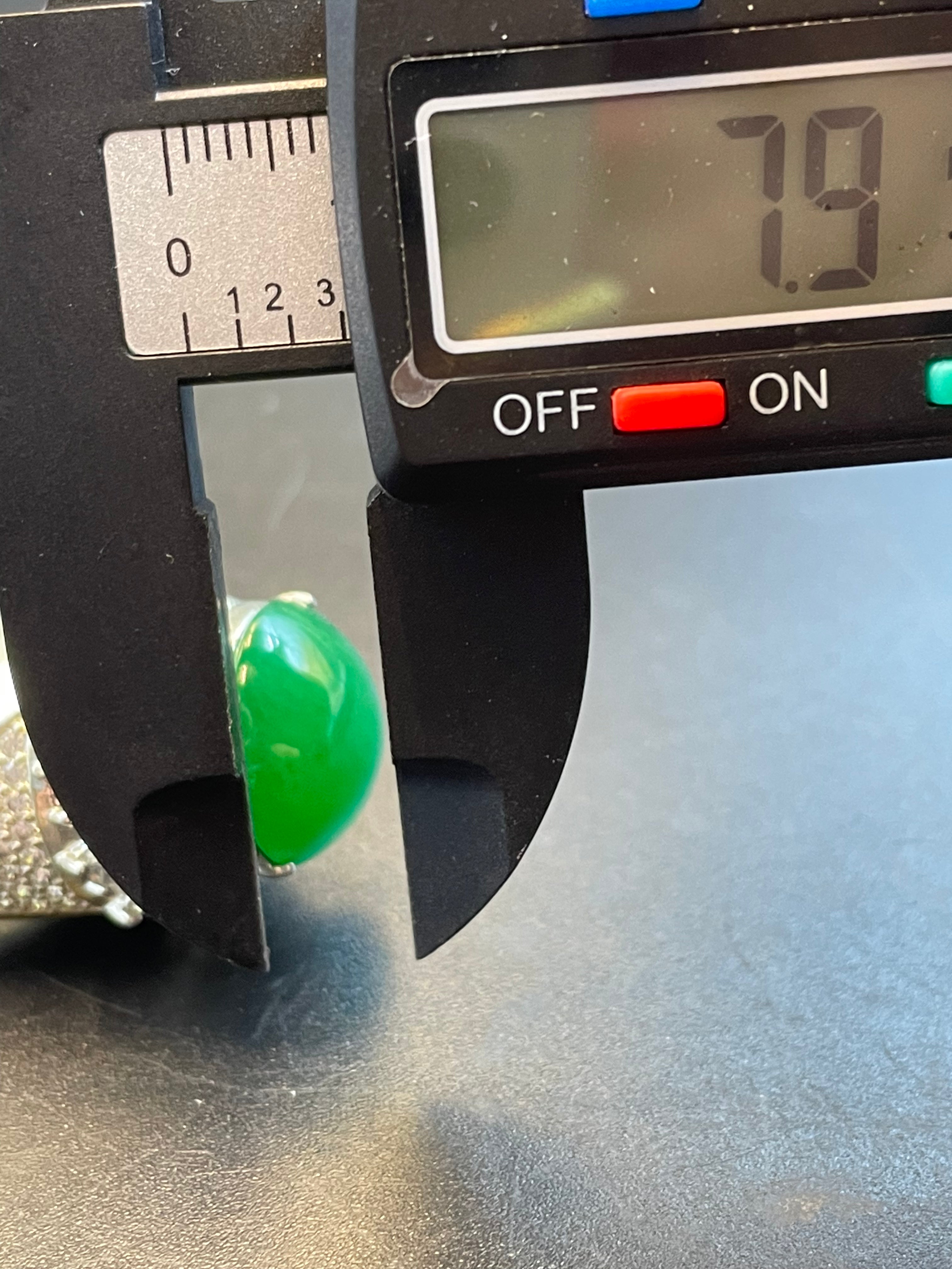 緬甸天然翡翠陽綠正圓蛋面戒指