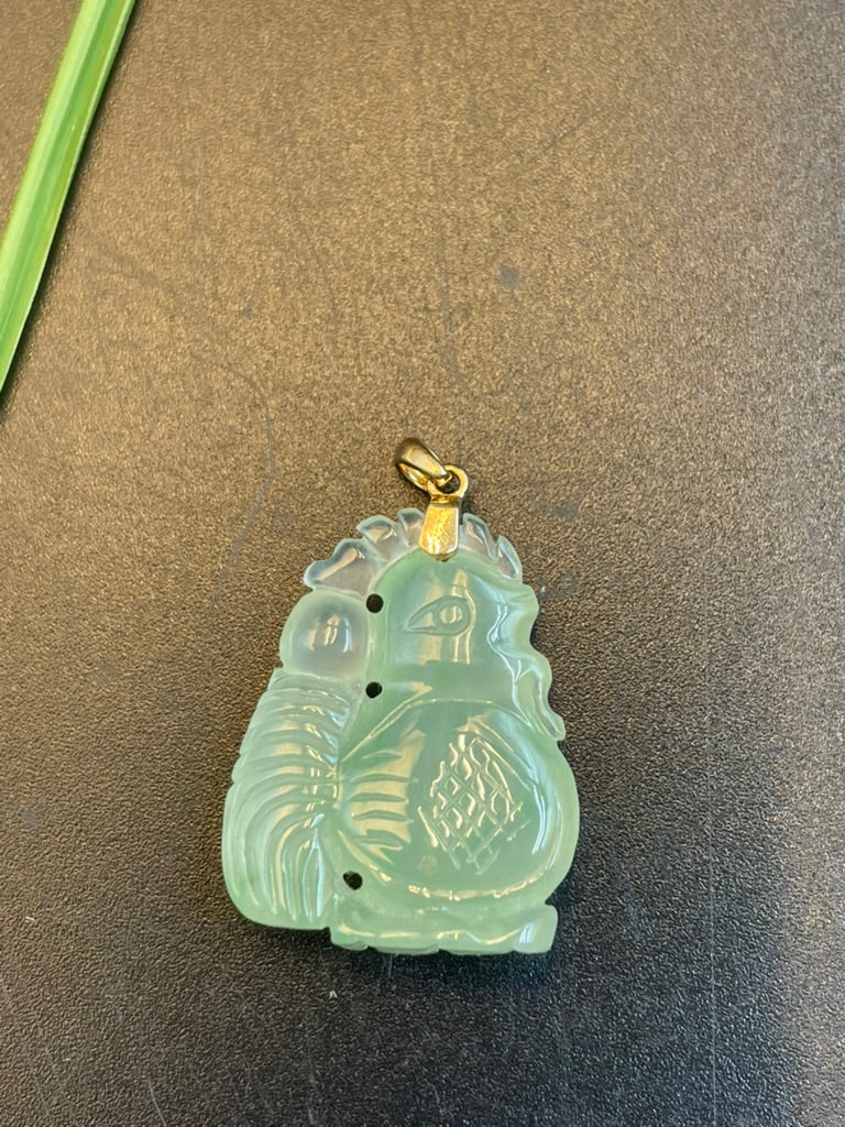 緬甸天然翡翠生肖雞吊墜