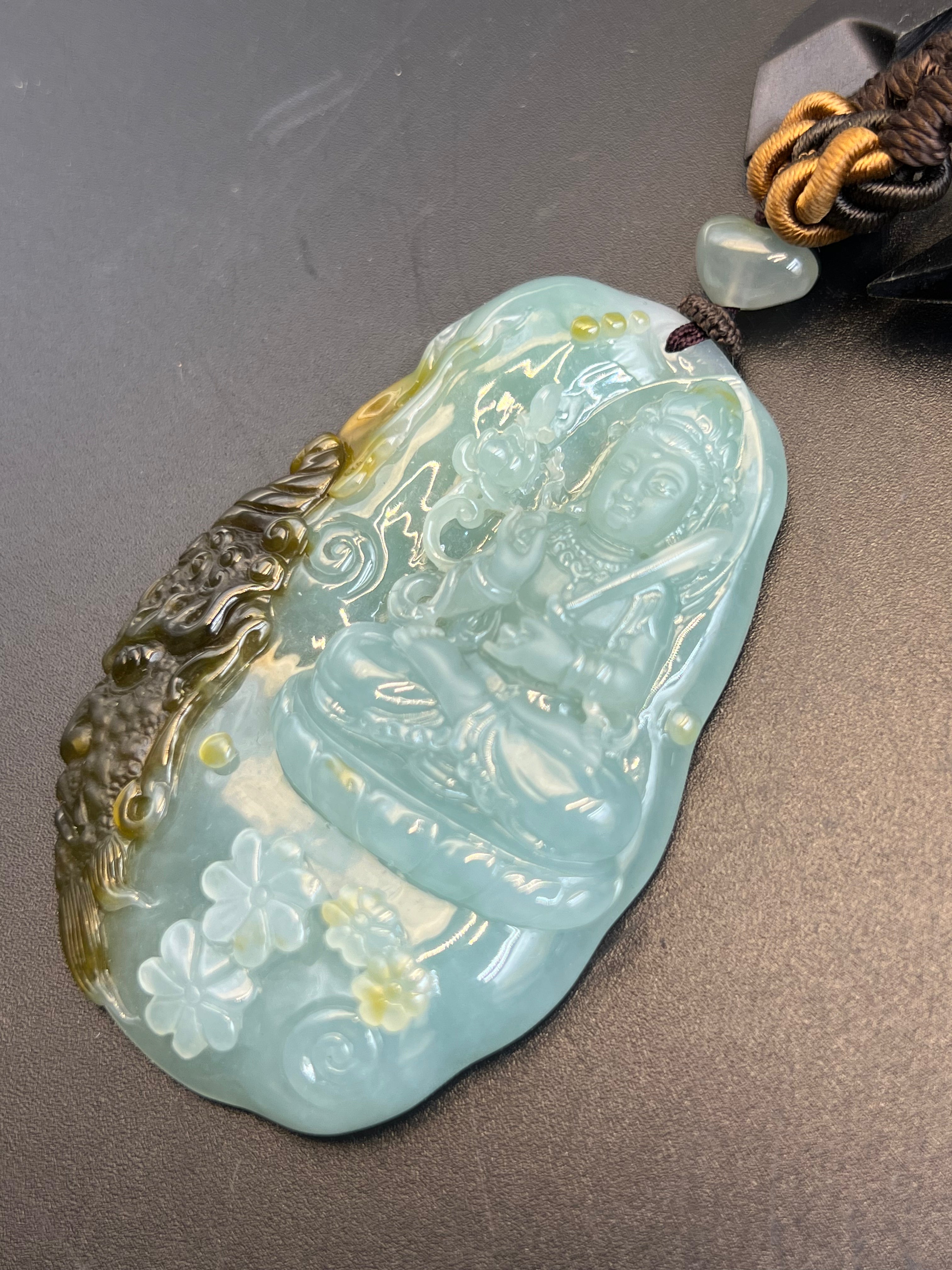 緬甸天然翡翠菩薩吊墜