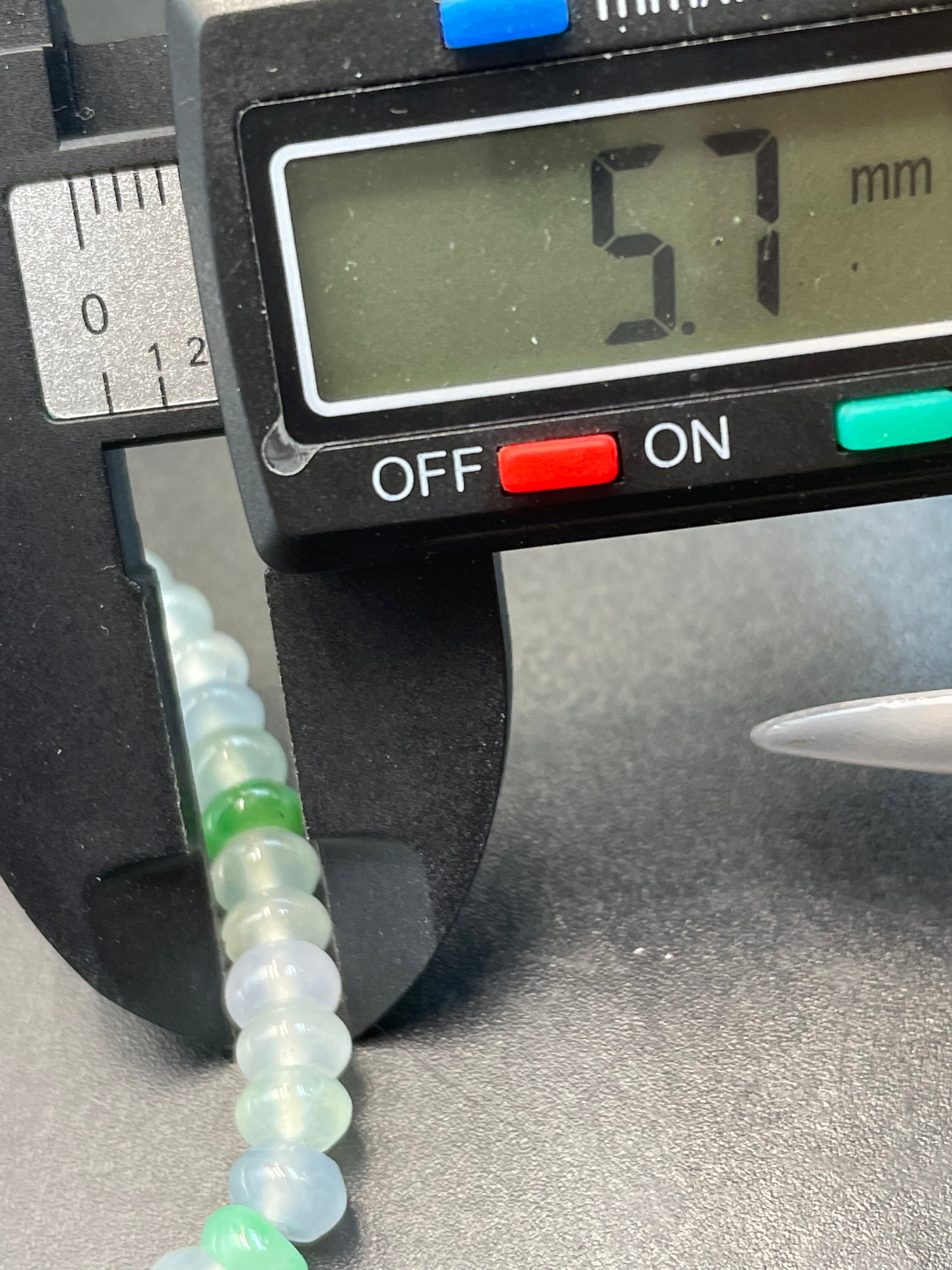 緬甸天然翡翠冰種算盤珠三彩手串手链
