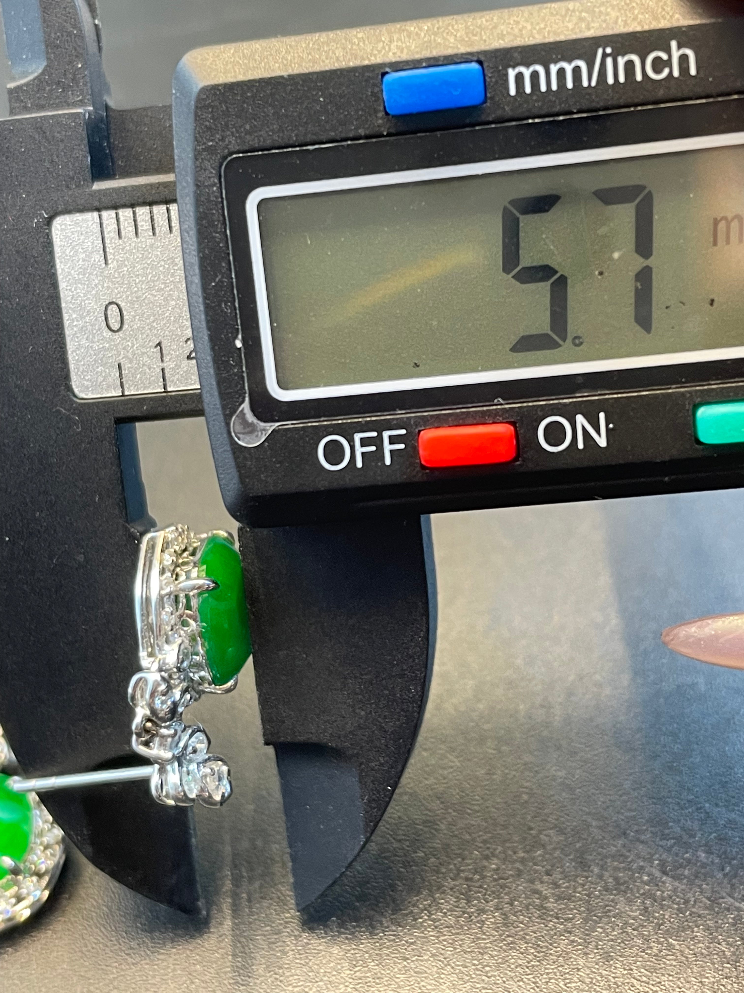 天然翡翠陽綠耳環