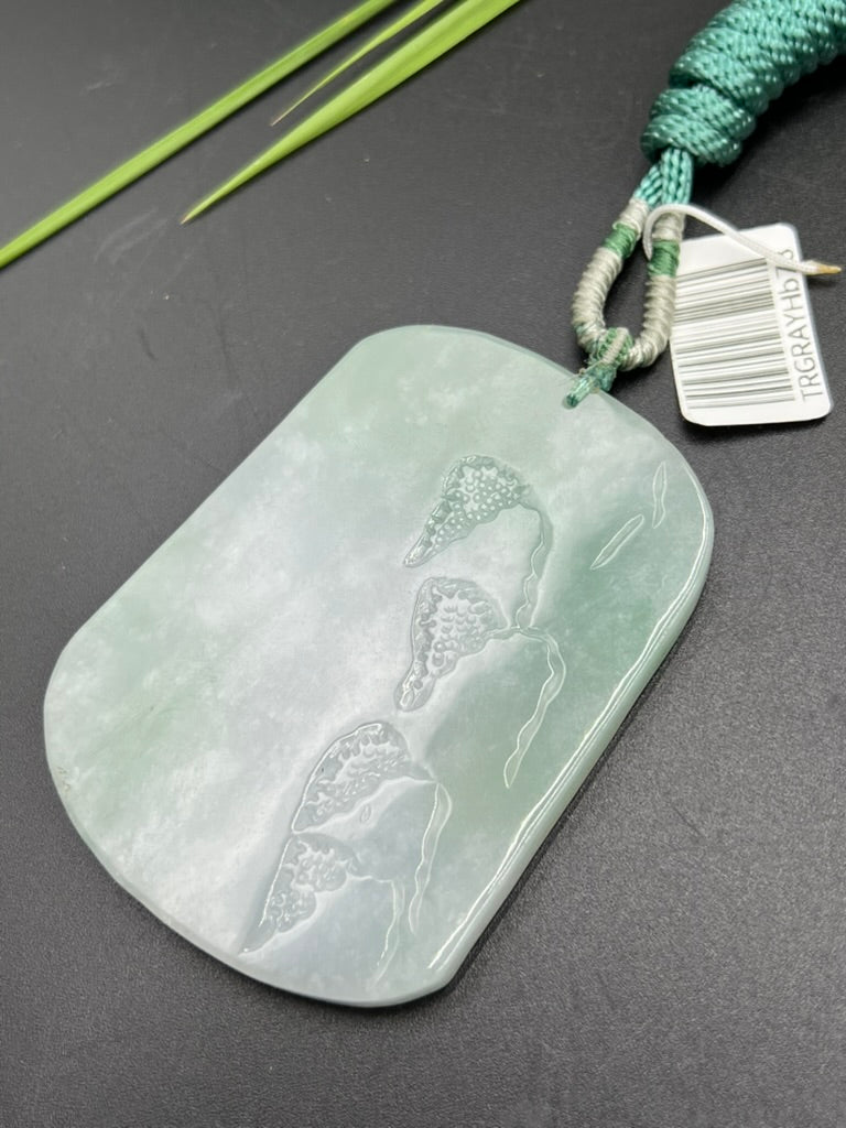 緬甸天然翡翠山水牌吊墜