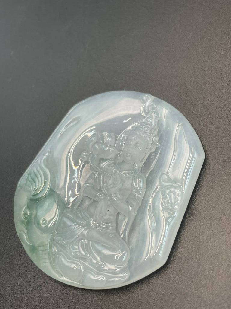 緬甸天然翡翠普賢菩薩吊墜