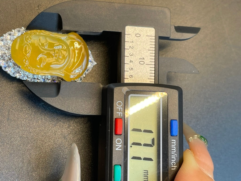 緬甸天然翡翠黃翡觀音吊墜