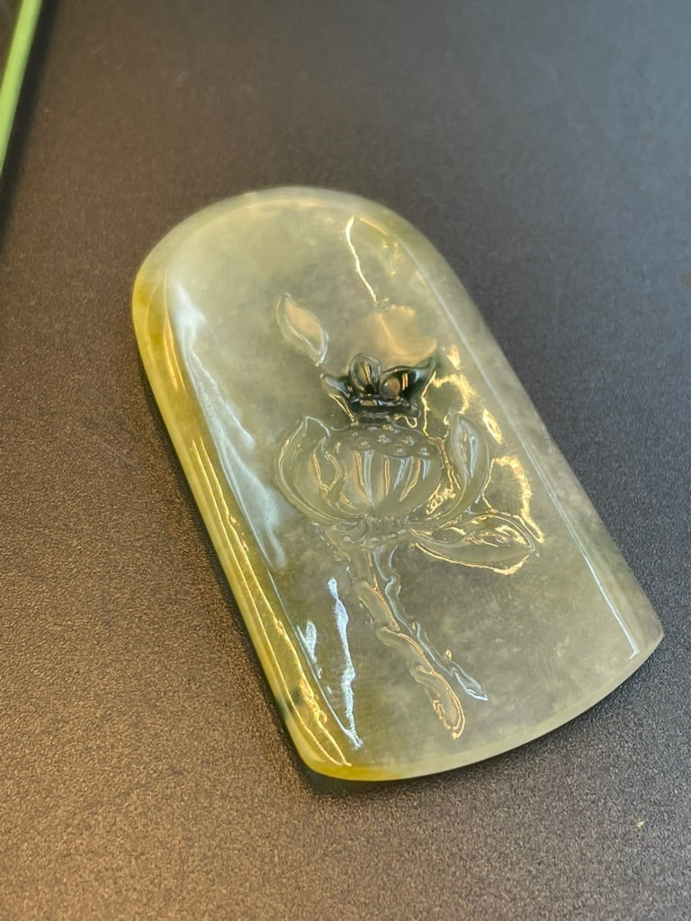 緬甸天然翡翠蝶戀花吊墜