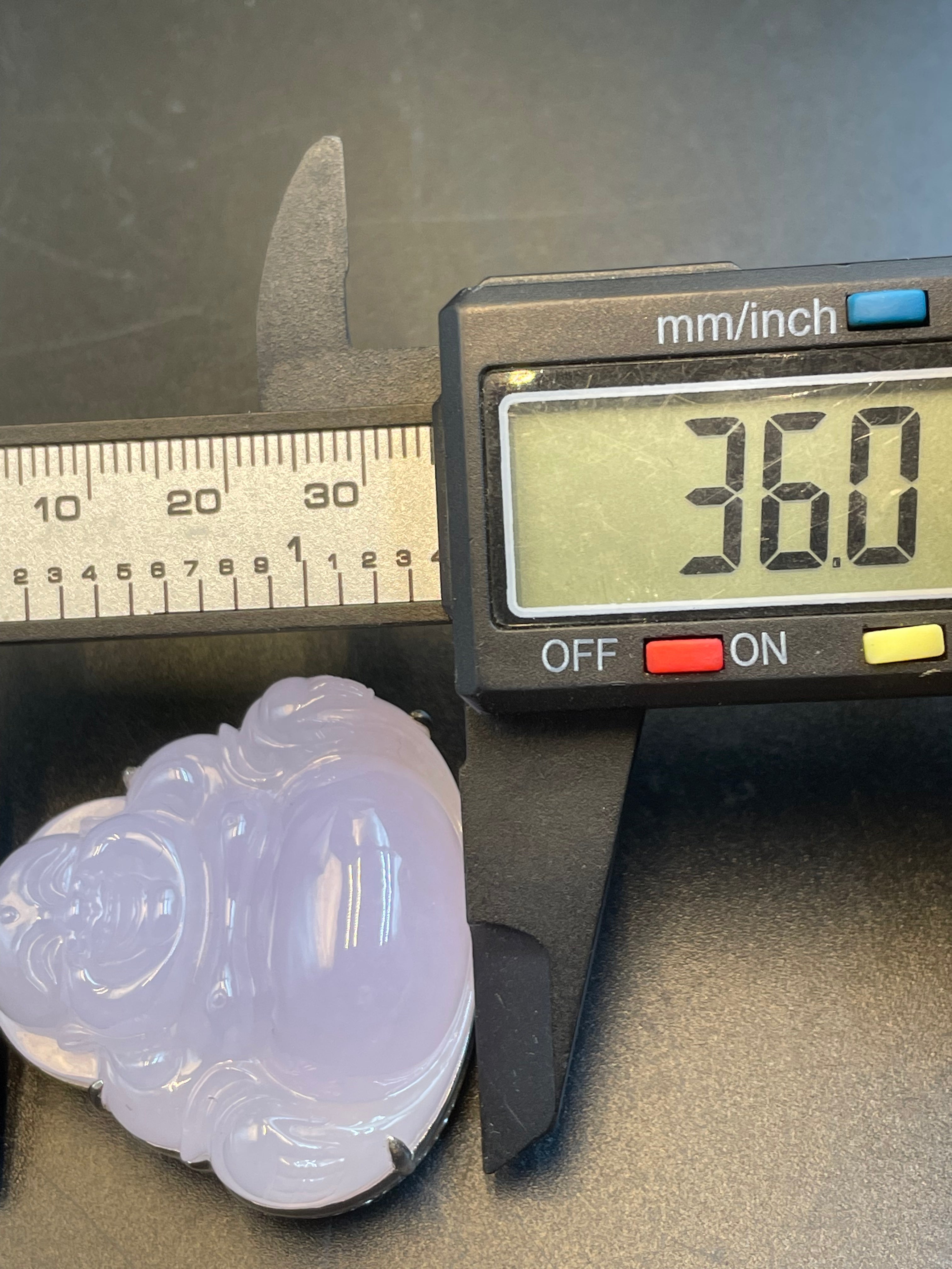 緬甸天然翡翠紫羅蘭彌勒佛公吊墜