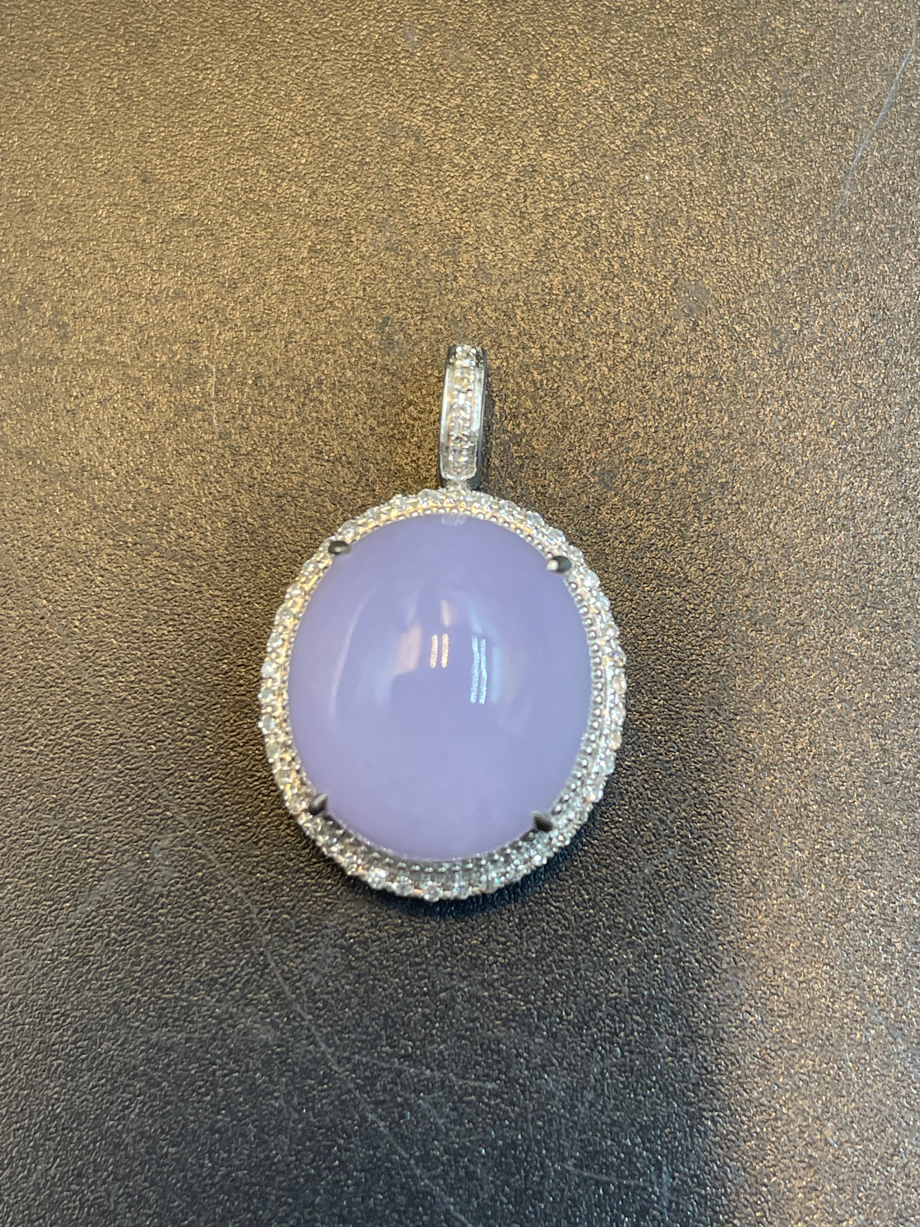 緬甸天然翡翠紫羅蘭蛋面吊墜