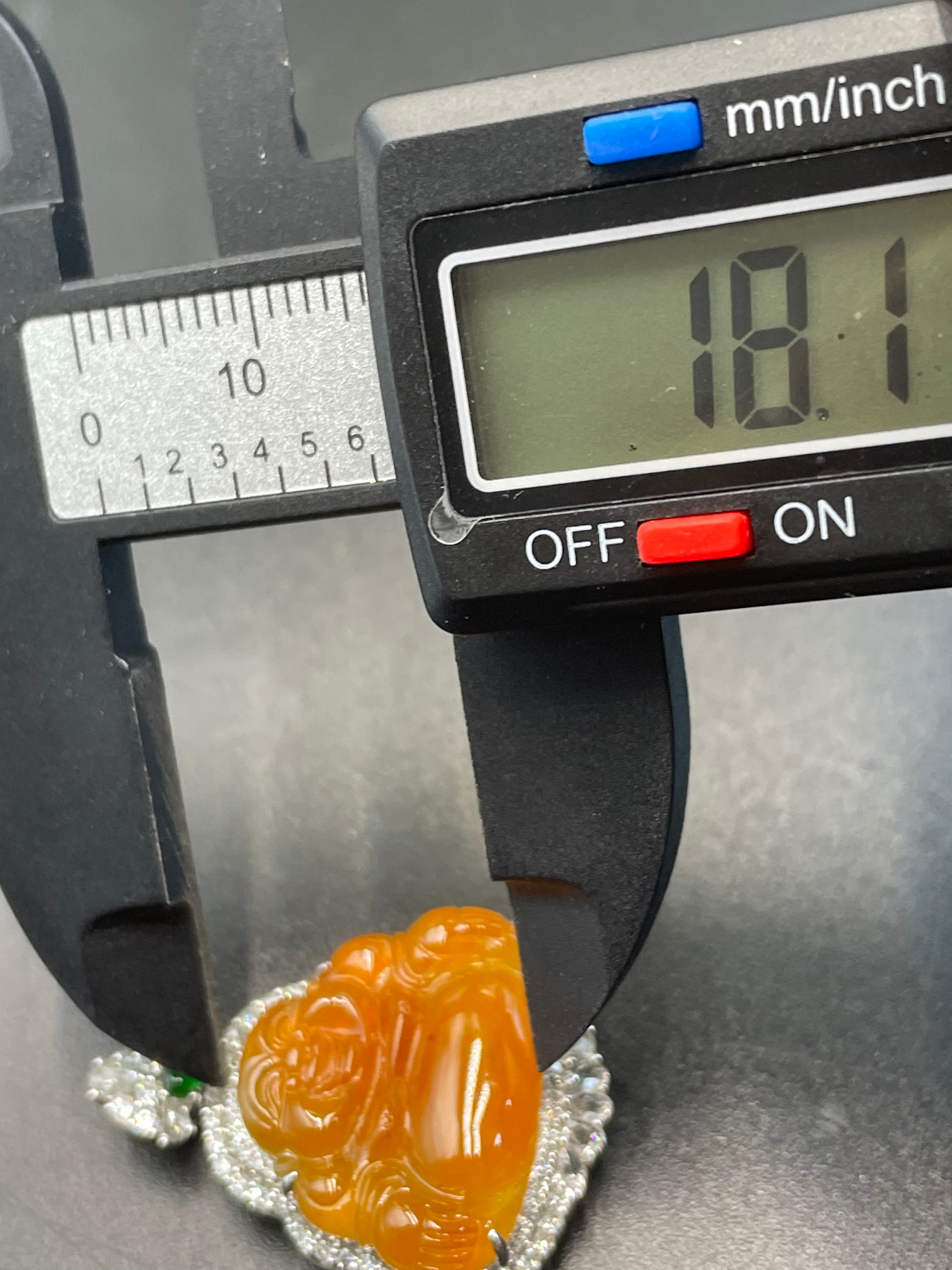 緬甸天然翡翠黃翡彌勒吊墜