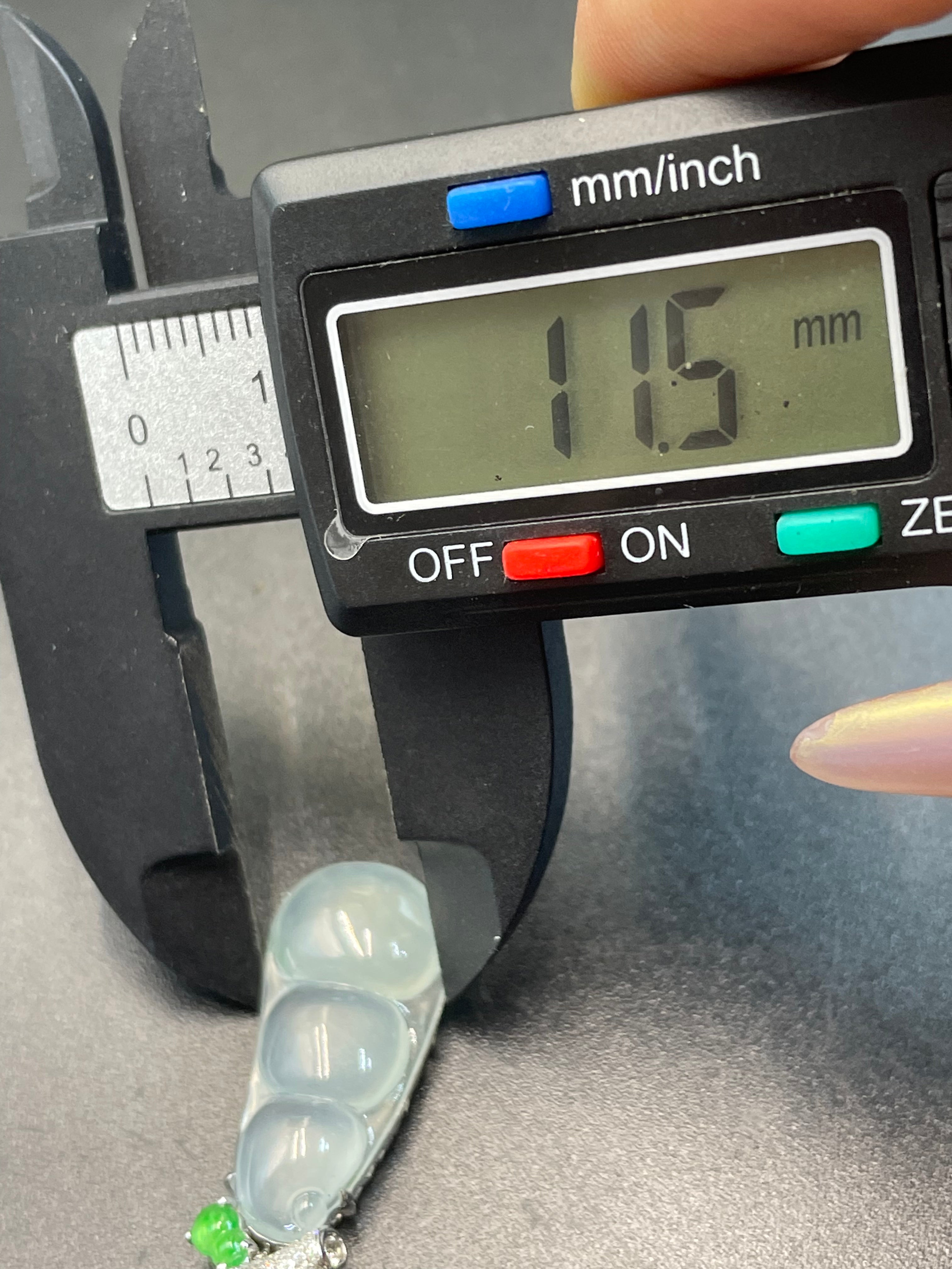 緬甸天然翡翠福豆/三元及第吊墜