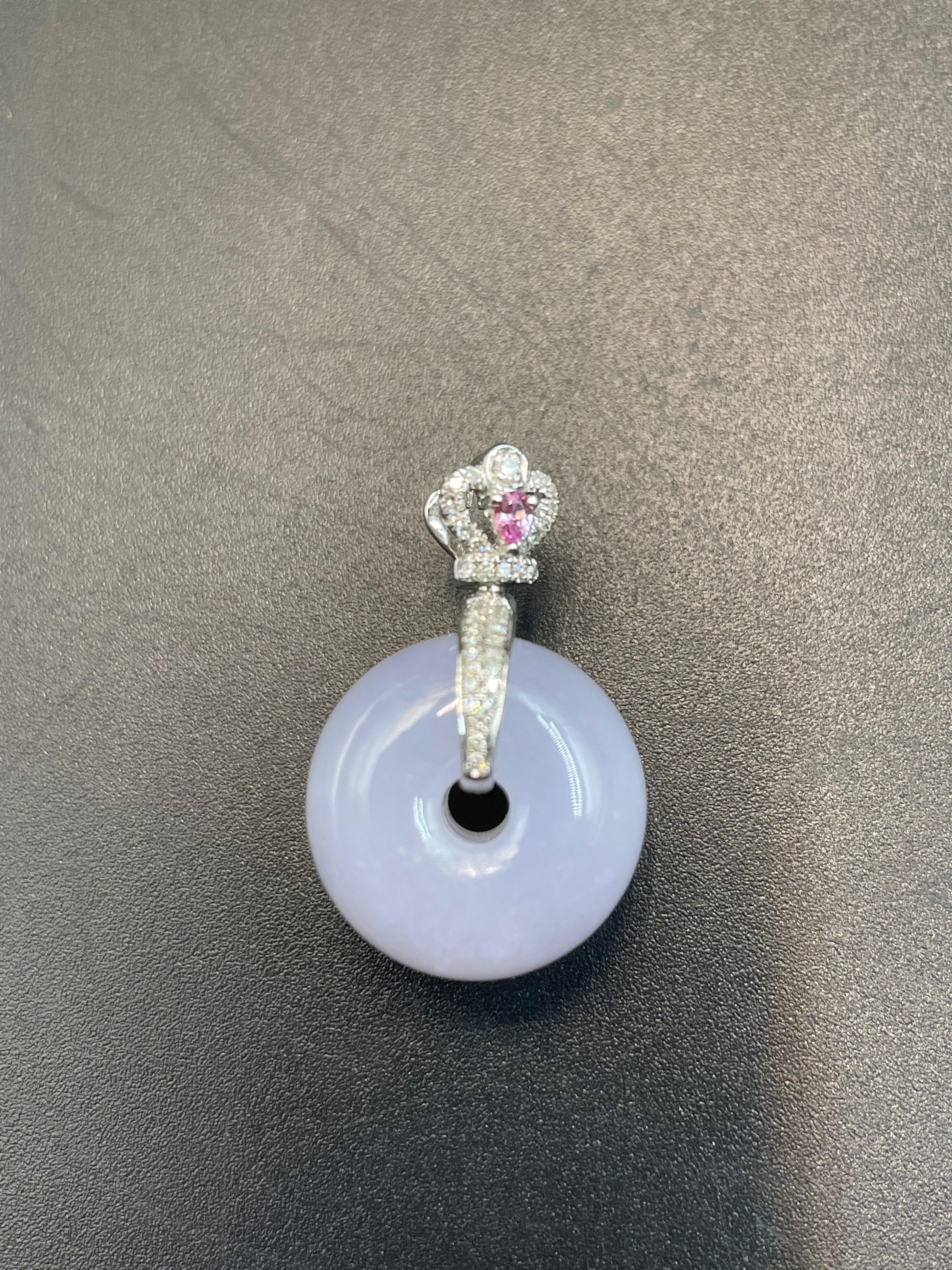 緬甸天然翡翠紫羅蘭平安扣吊墜